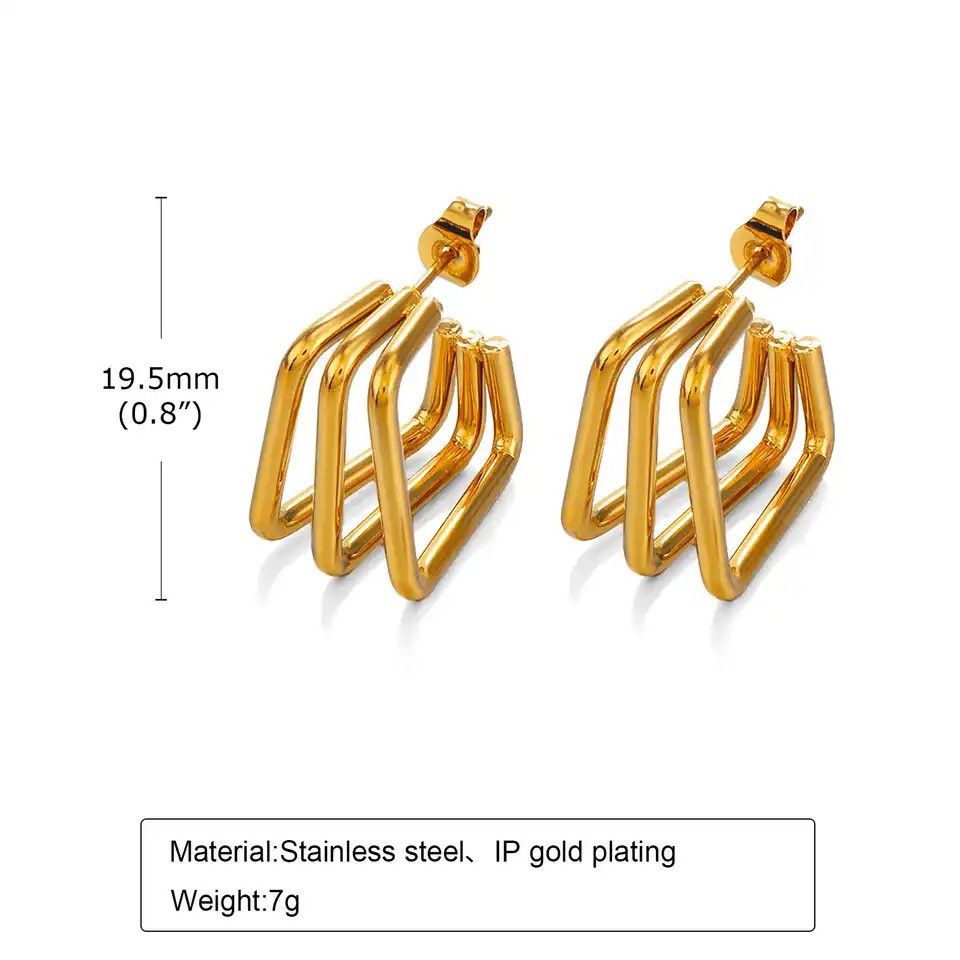 Other Geometric Women Hoop Earrings Size ONE SIZE - 2 Thumbnail