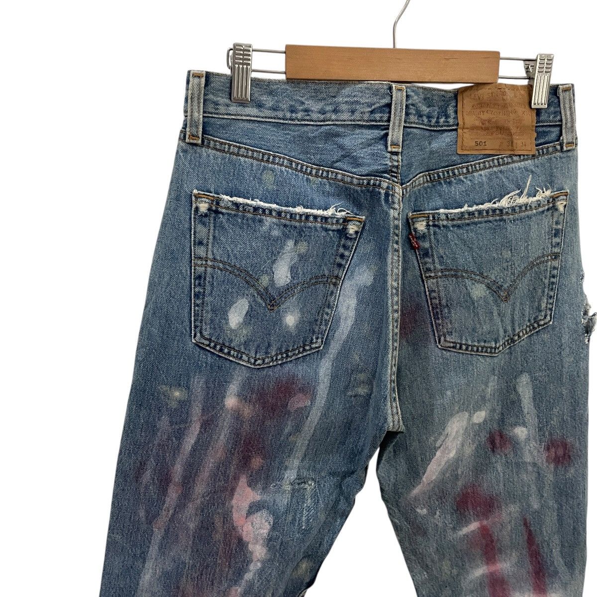 Levi's Vintage 90s Levis Lot 501 Art Distressed Denim Jeans Size US 30 / EU 46 - 10 Thumbnail