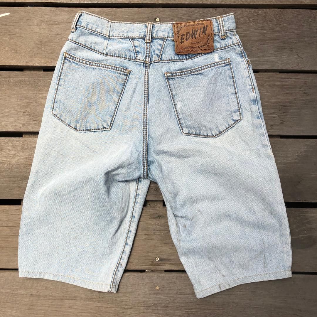 Edwin Edwin Denim Jorts Light Wash Y2K Wide Shorts Japan Size 27" / US 4 / IT 40 - 6 Thumbnail