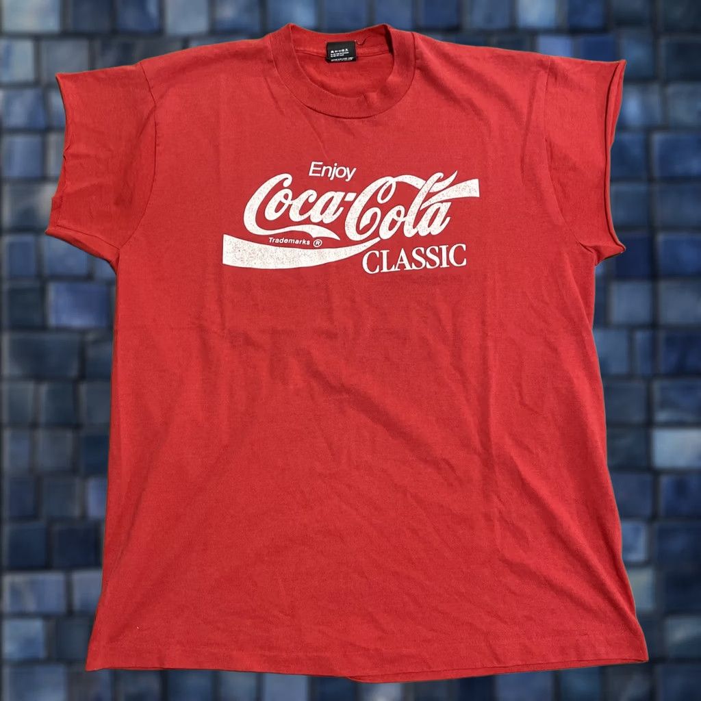 Vintage VINTAGE Coca-Cola Classic Red Retro T-Shirt Single Stitch Screen Stars Best XL Size US XL / EU 56 / 4 - 1 Thumbnail
