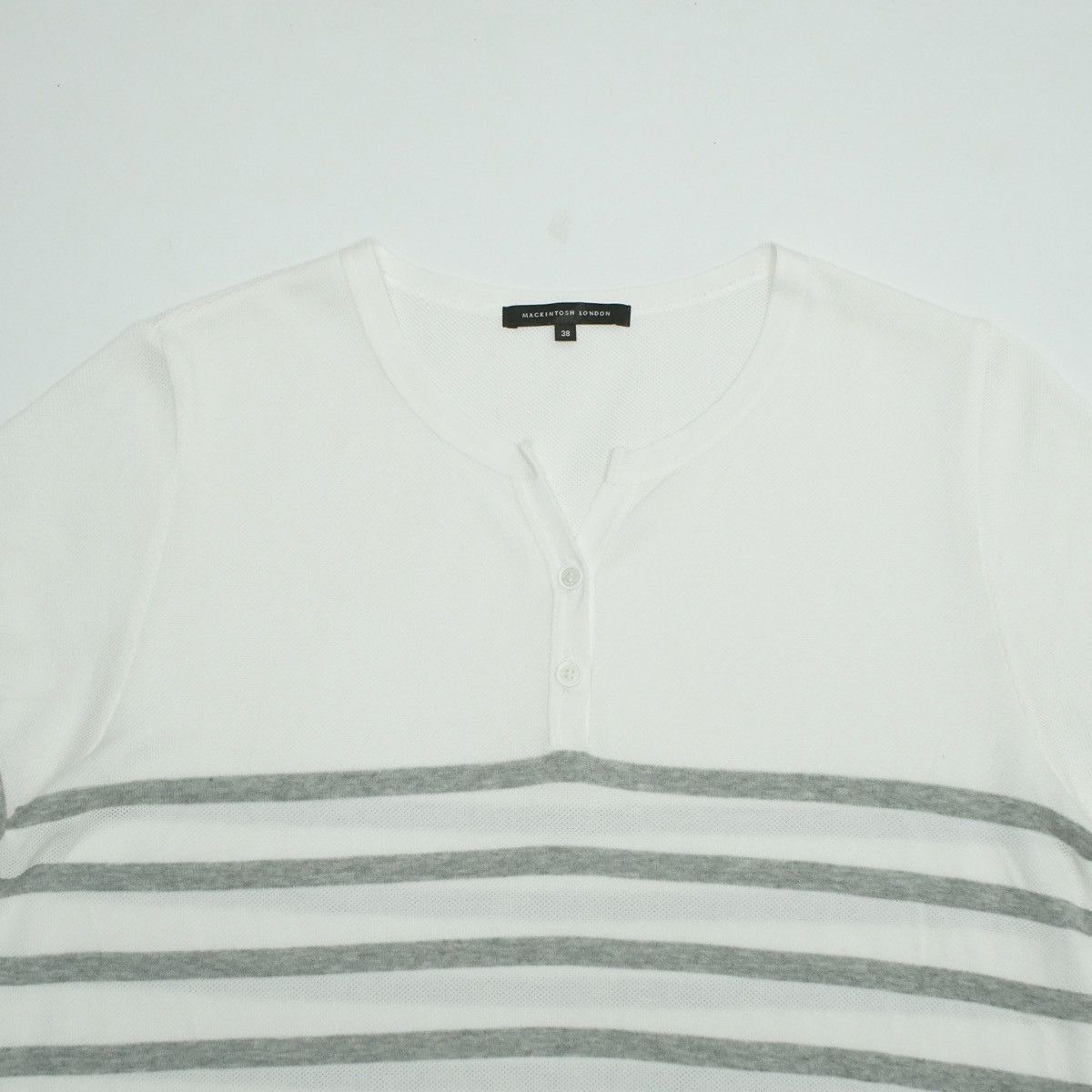 Mackintosh *NoTariff Mackintosh Stripe Button SS T-Shirt Size XS / US 0-2 / IT 36-38 - 2 Thumbnail