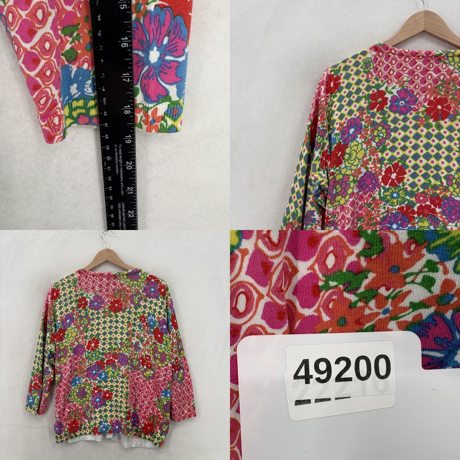 Talbots Talbots Cardigan Sweater Womens XL Multicolor Floral Print Button 3/4 Sleeve Crew Neck Knit All Seasons Casual Workwear Mens? Size XL / US 12-14 / IT 48-50 - 8 Thumbnail