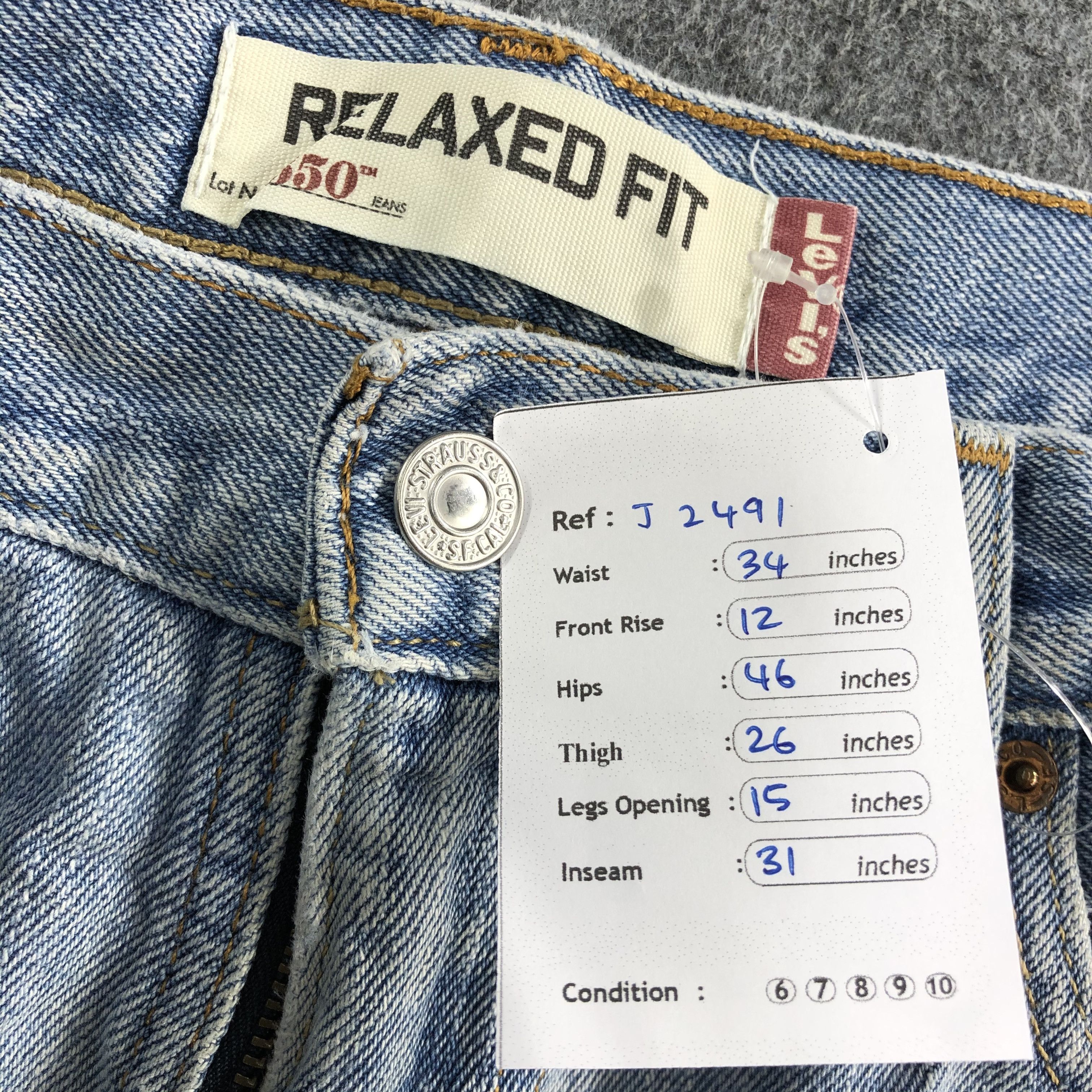 Levi's Vintage Blue Wash Levis 550 Jeans-J2491 Size US 34 / EU 50 - 10 Thumbnail