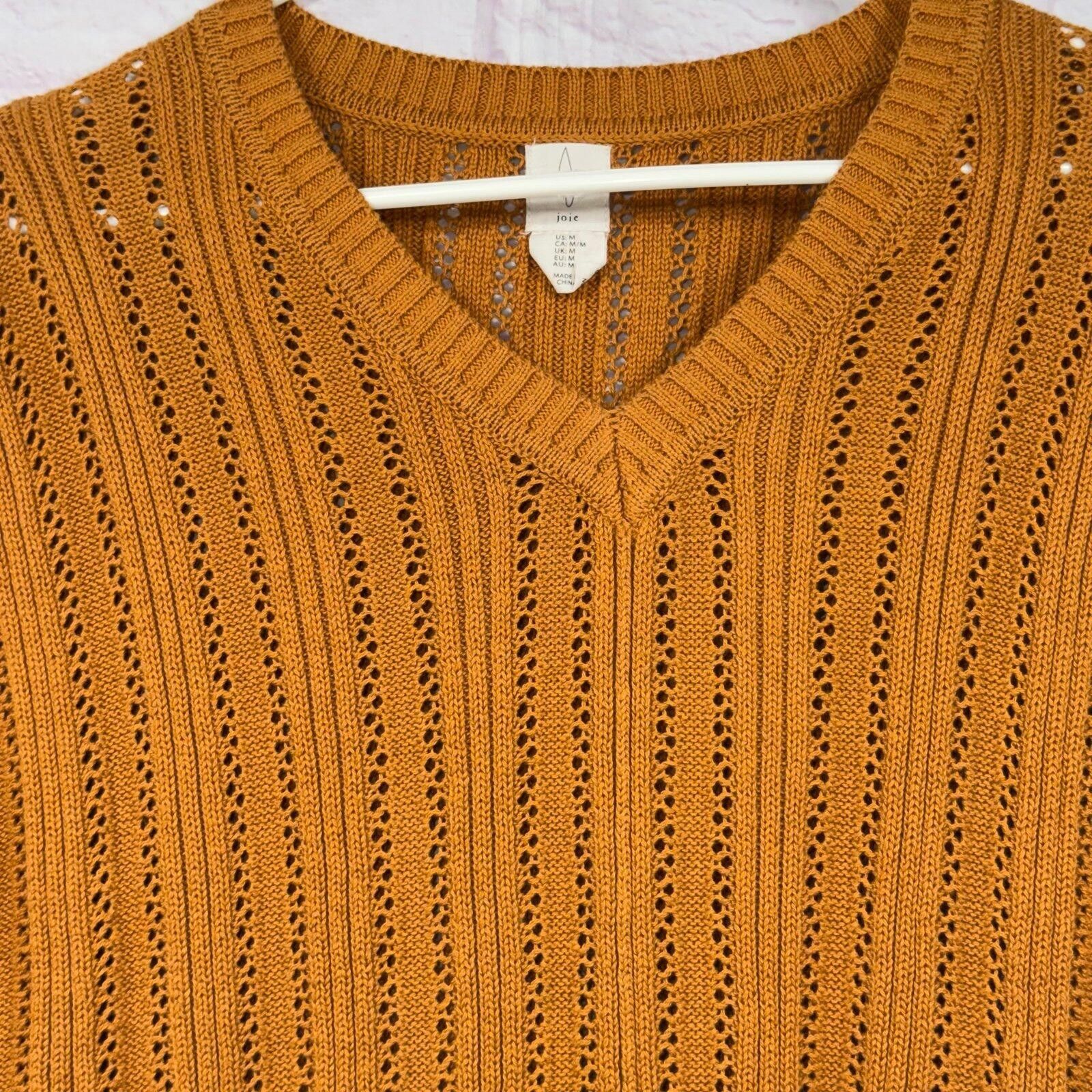 Jones New York Joie Rust Orange Knit Sweater Womens Medium V Neck Pullover Size M / US 6-8 / IT 42-44 - 2 Thumbnail