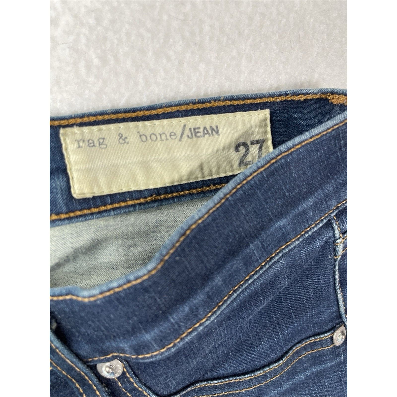 Rag & Bone Rag & Bone Skinny Jeans Woodford Blue Size 27- Distressed Size 27" / US 4 / IT 40 - 2 Thumbnail