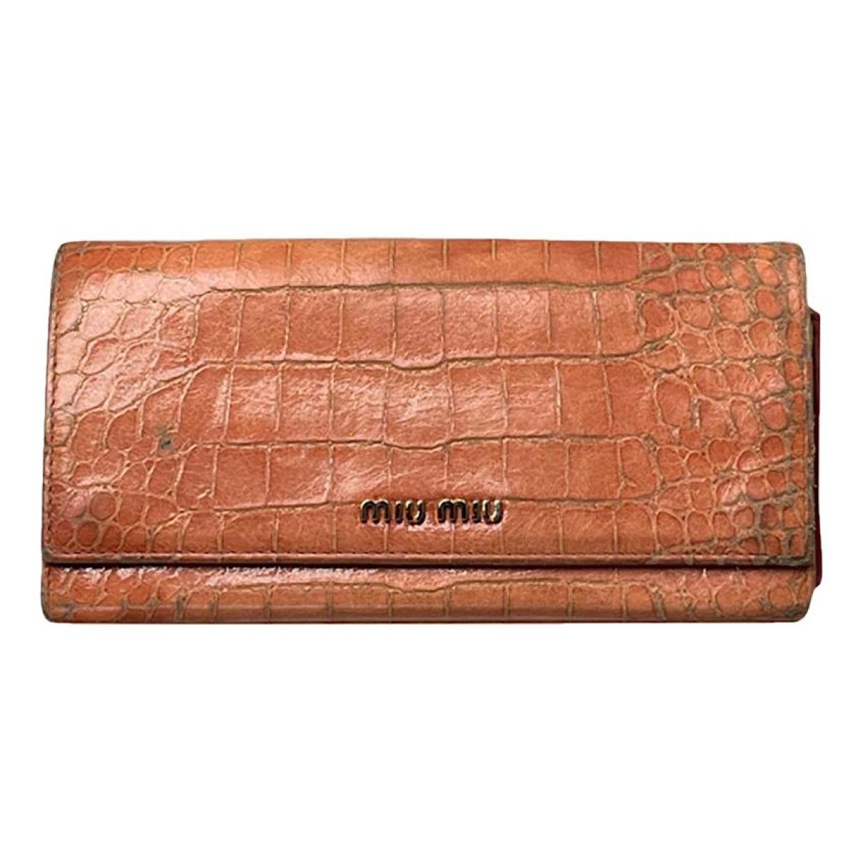 Miu Miu Orange Leather Wallet Size ONE SIZE - 1 Thumbnail