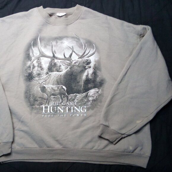 Vintage Vintage Big Game Hunting Feel The Power Crewneck Sweatshirt Size US XXL / EU 58 / 5 - 4 Thumbnail