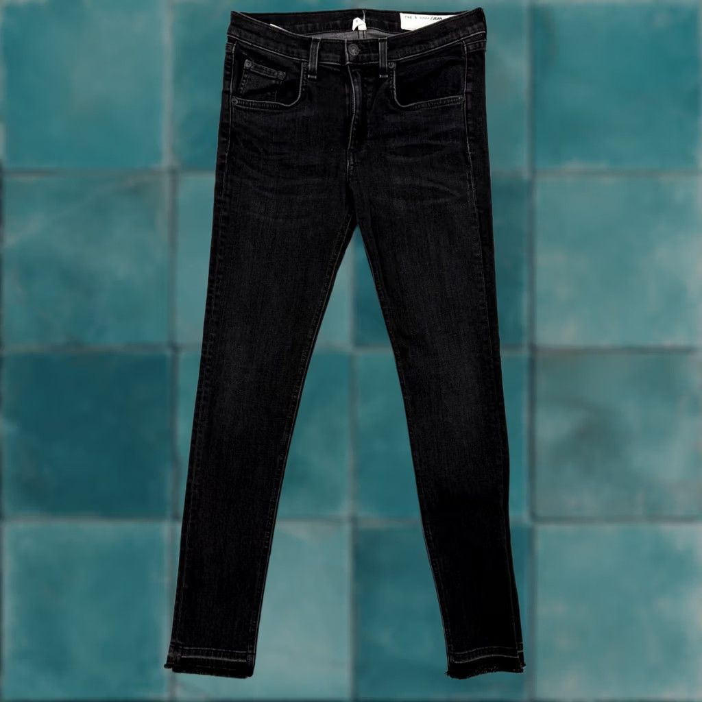Rag & Bone rag & bone Skinny Jeans Concrete Black Raw Hem Womens Size 27 Size 27" / US 4 / IT 40 - 1 Thumbnail