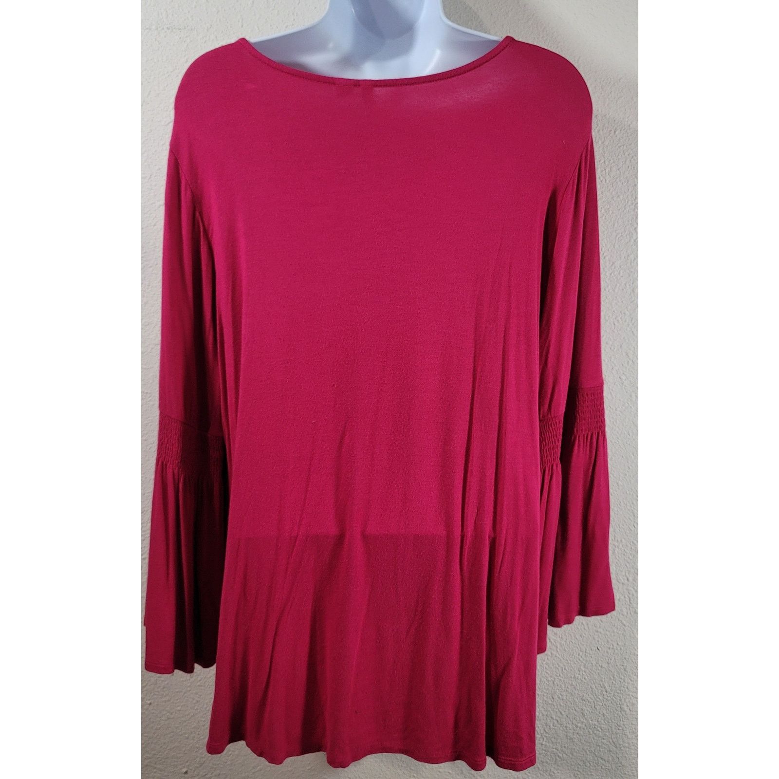 Other Cato Fuchsia Crisscross V Neck Bell Sleeves Top Large Size L / US 10 / IT 46 - 3 Thumbnail