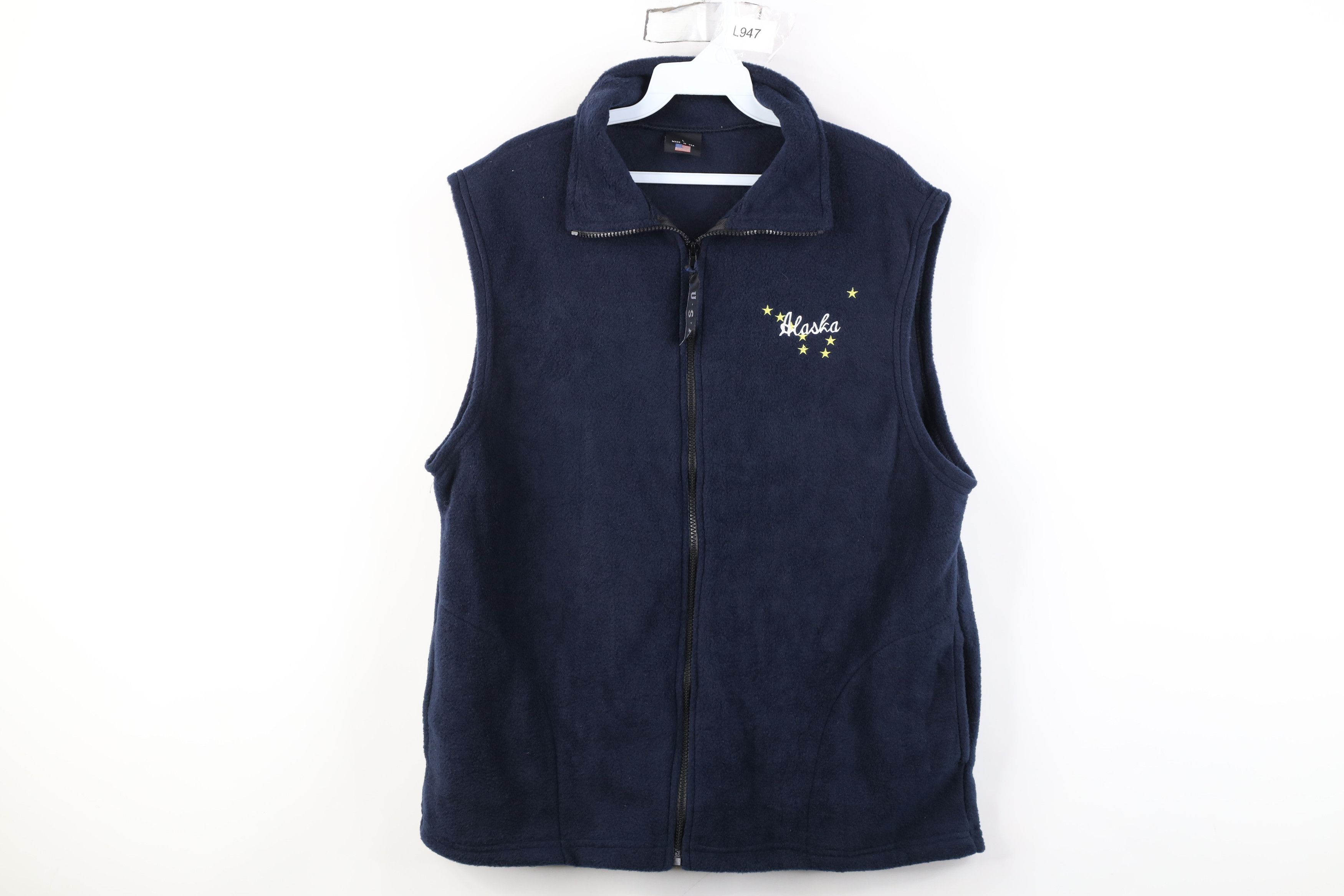 Vintage Vintage 90s Streetwear Alaska Fleece Vest Jacket Blue USA Size US L / EU 52-54 / 3 - 1 Thumbnail