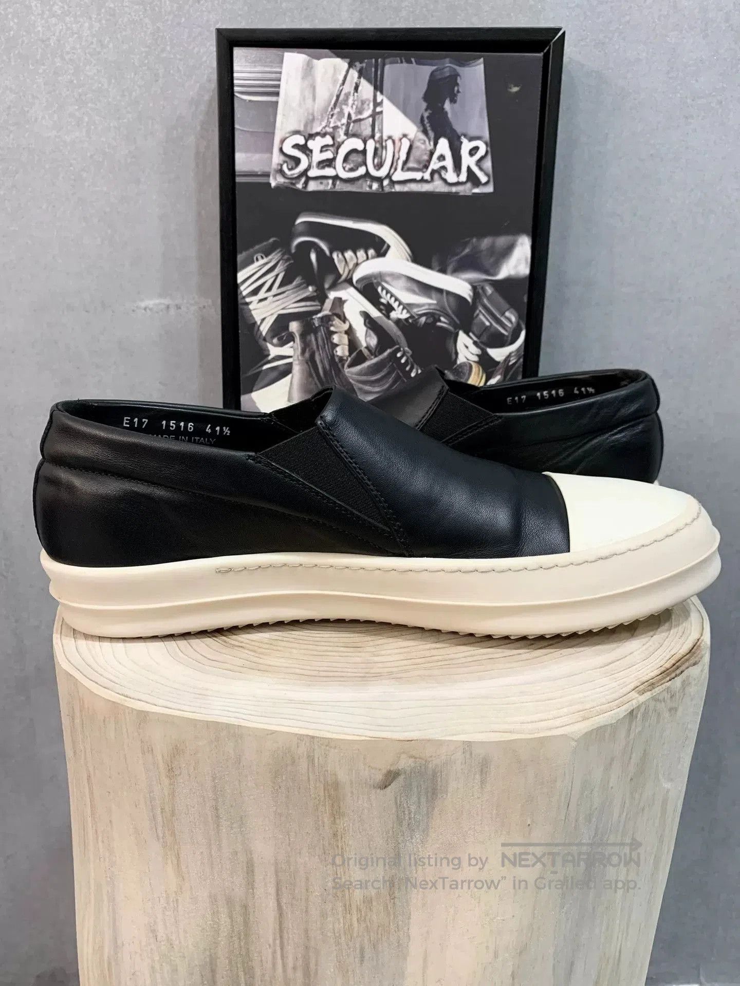 Rick Owens rick owens black leather slip. Size US 10.5 / EU 43-44 - 5 Thumbnail