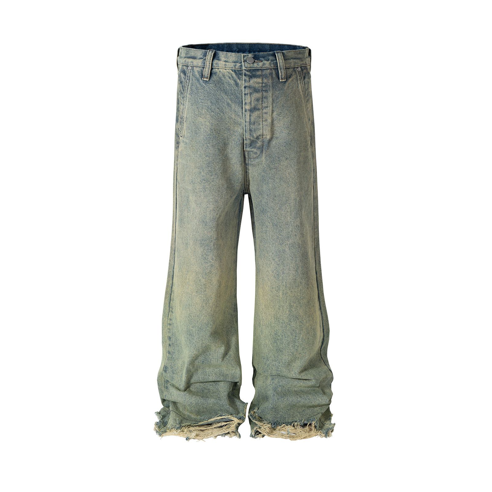 image of Distressed Denim x Jean Rusty Yellow Green Baggyjeans in Gradient, Men's (Size 34)
