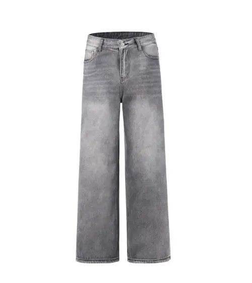 VIBE Grey washed distressed loose straight baggy jeans Size US 32 / EU 48 - 5 Thumbnail