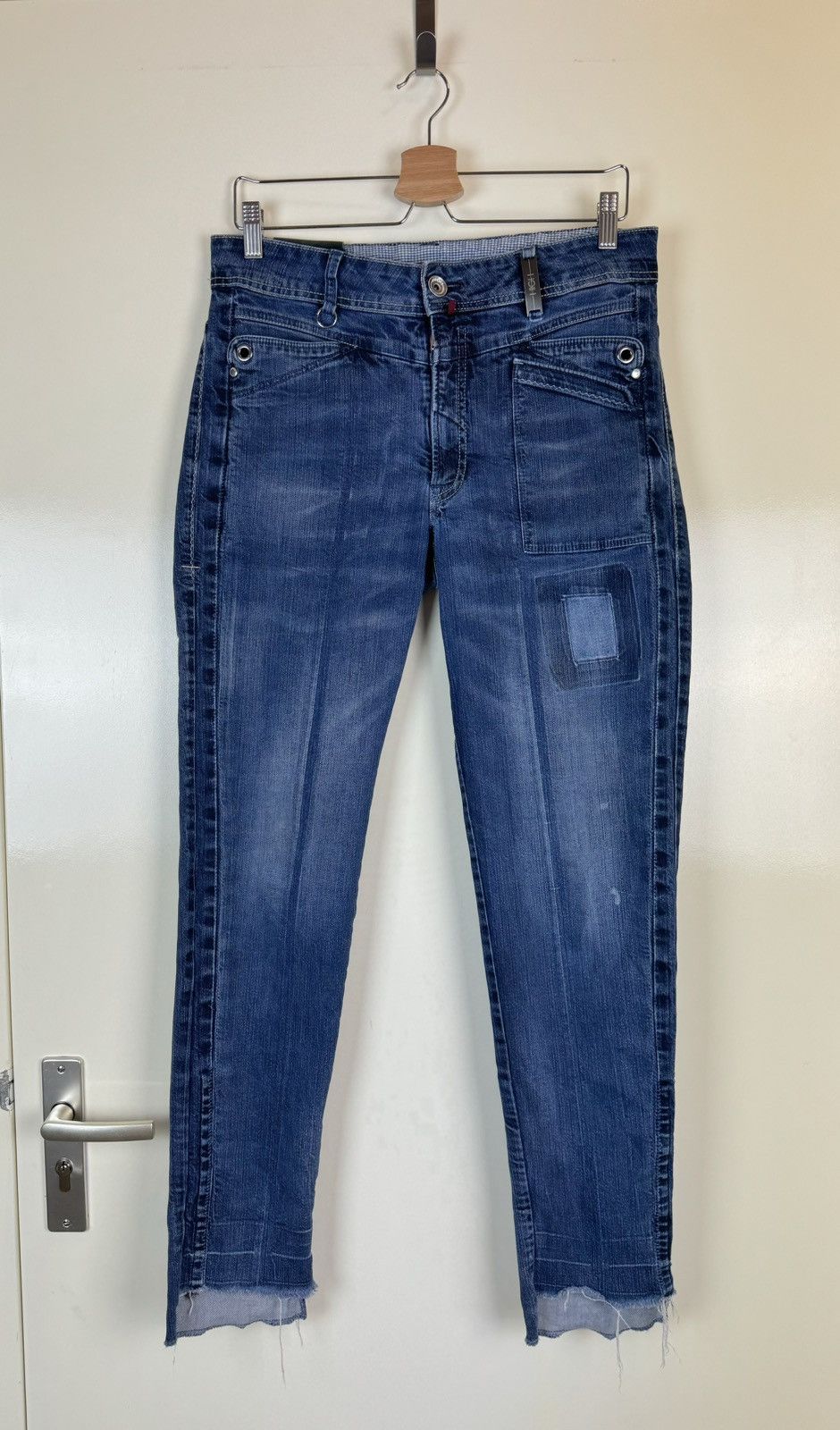Rundholz High everyday couture distressed patches jeans mom boyfriend Size 32" / US 10 / IT 46 - 1 Thumbnail