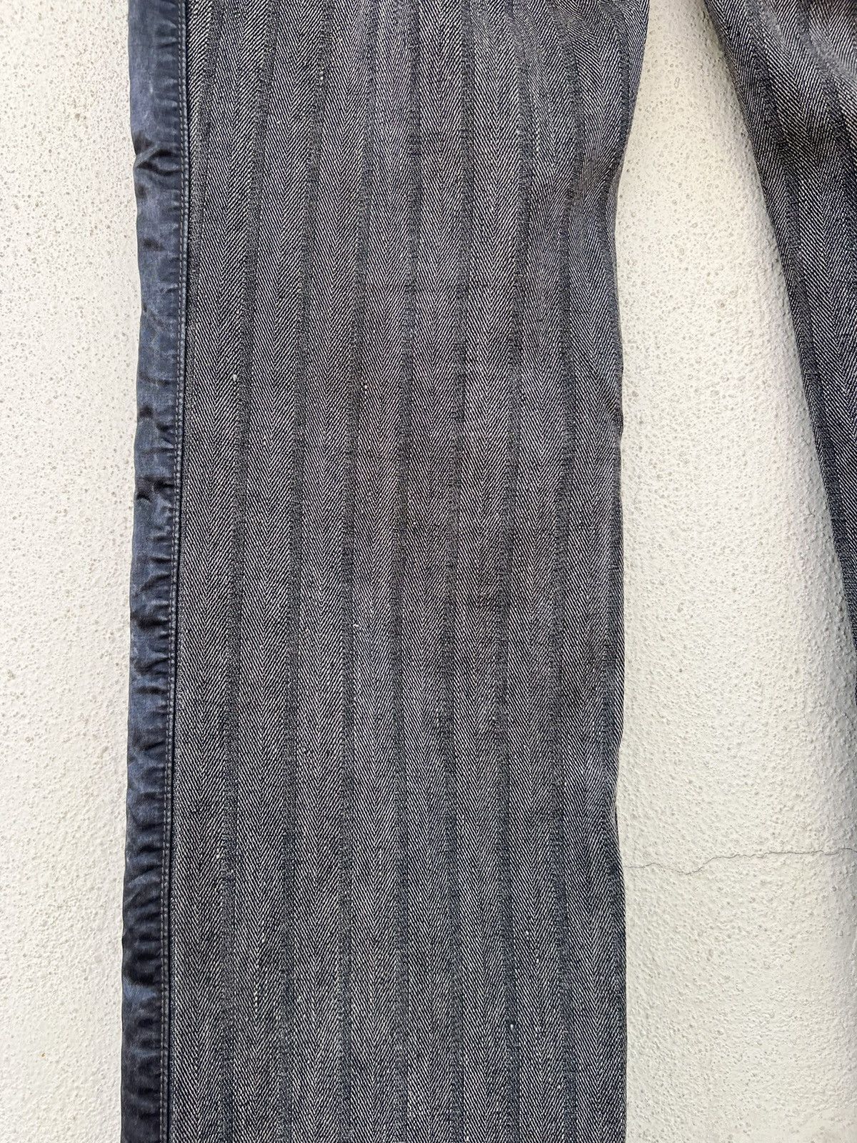 Kiminori Morishita Vintage Halb Japan Faded Border Stripe HBT Hem Flare Pant Size US 31 - 17 Thumbnail