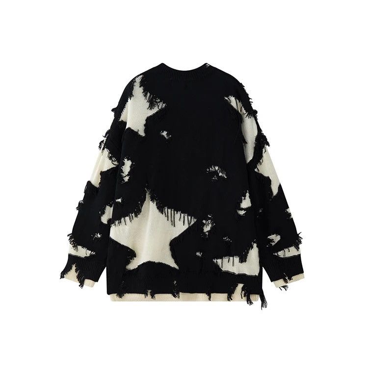 Japanese Brand × Vintage Retro hip hop star distressed oversized sweater knitwear Size US L / EU 52-54 / 3 - 9 Thumbnail