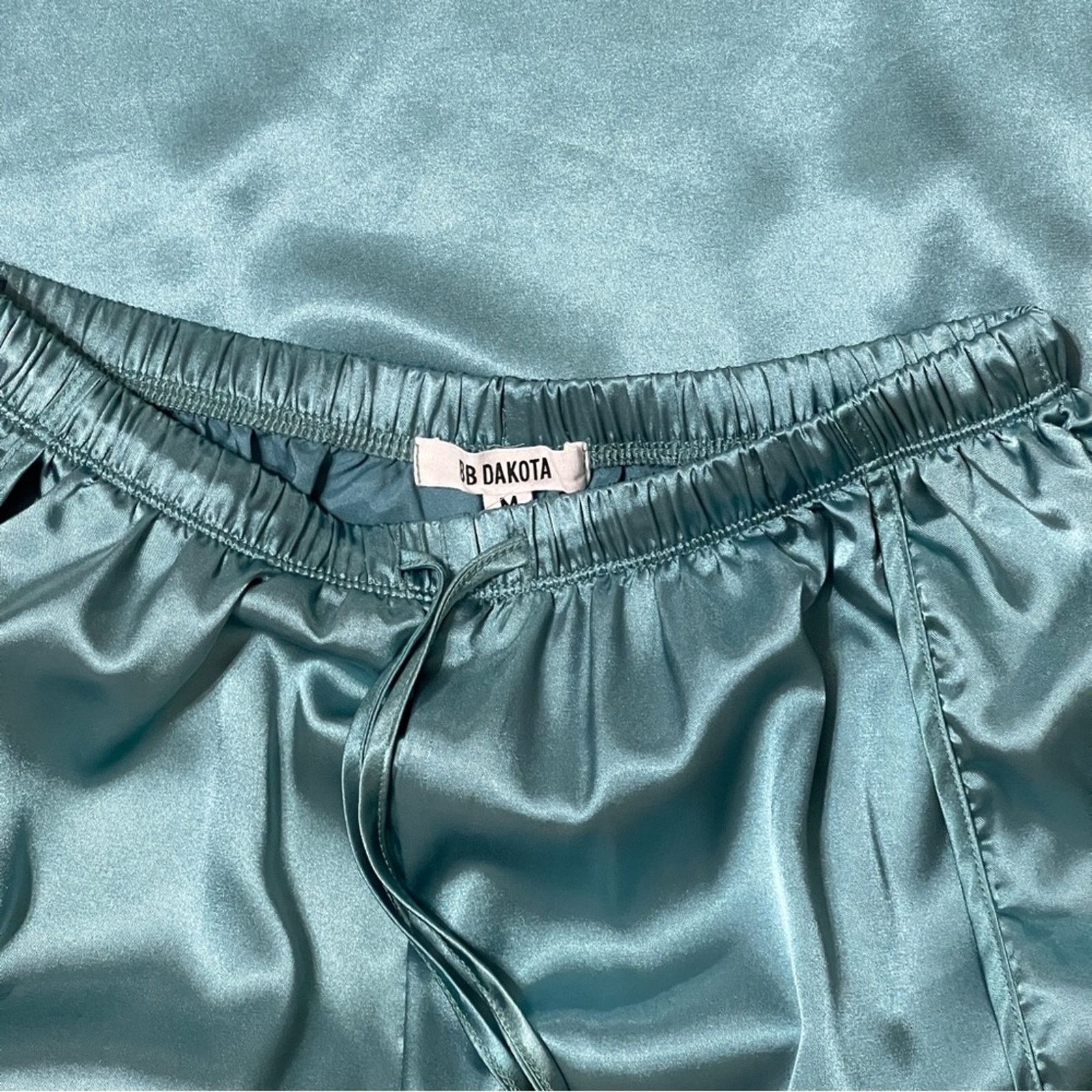 BB Dakota BB Dakota Women's Satin 2-Piece Short Sleeve Pant Lounge Size 32" / US 10 / IT 46 - 5 Thumbnail