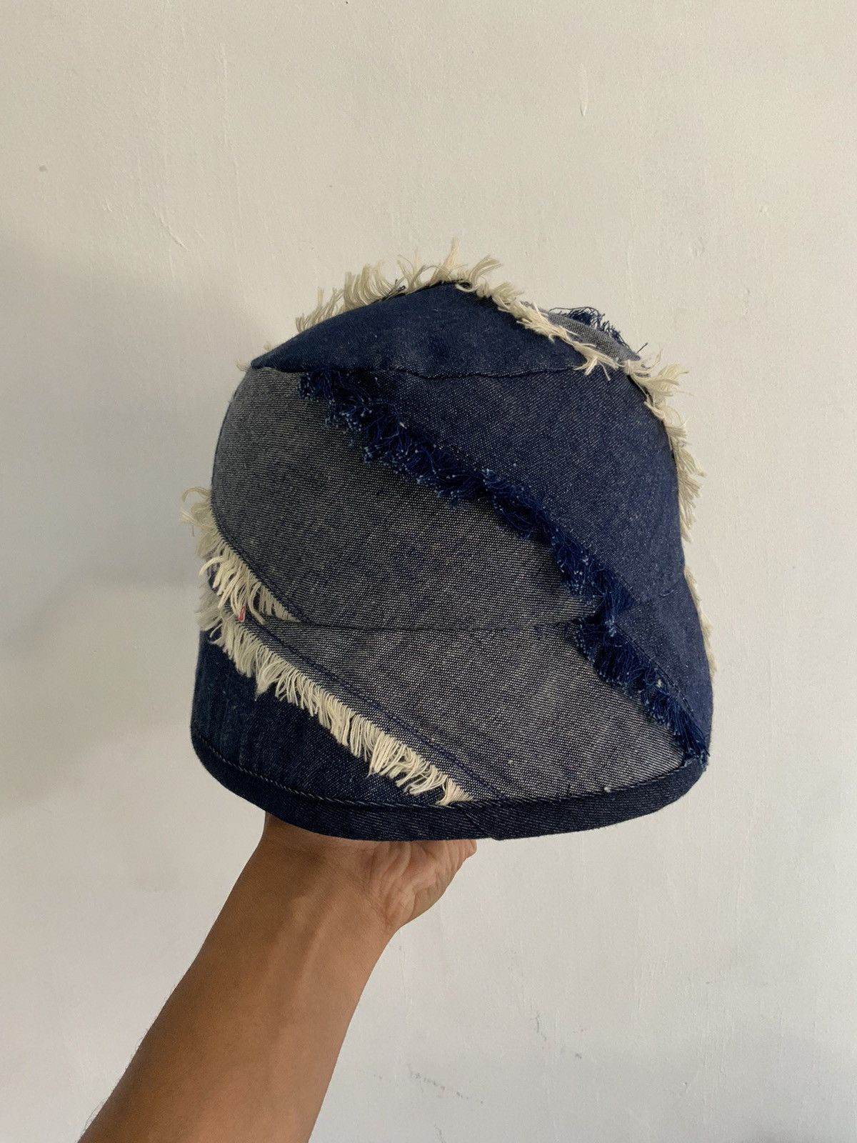 If Six Was Nine Denim Patchwork Distressed by Zero Quater Indigo Hat Size ONE SIZE - 5 Thumbnail