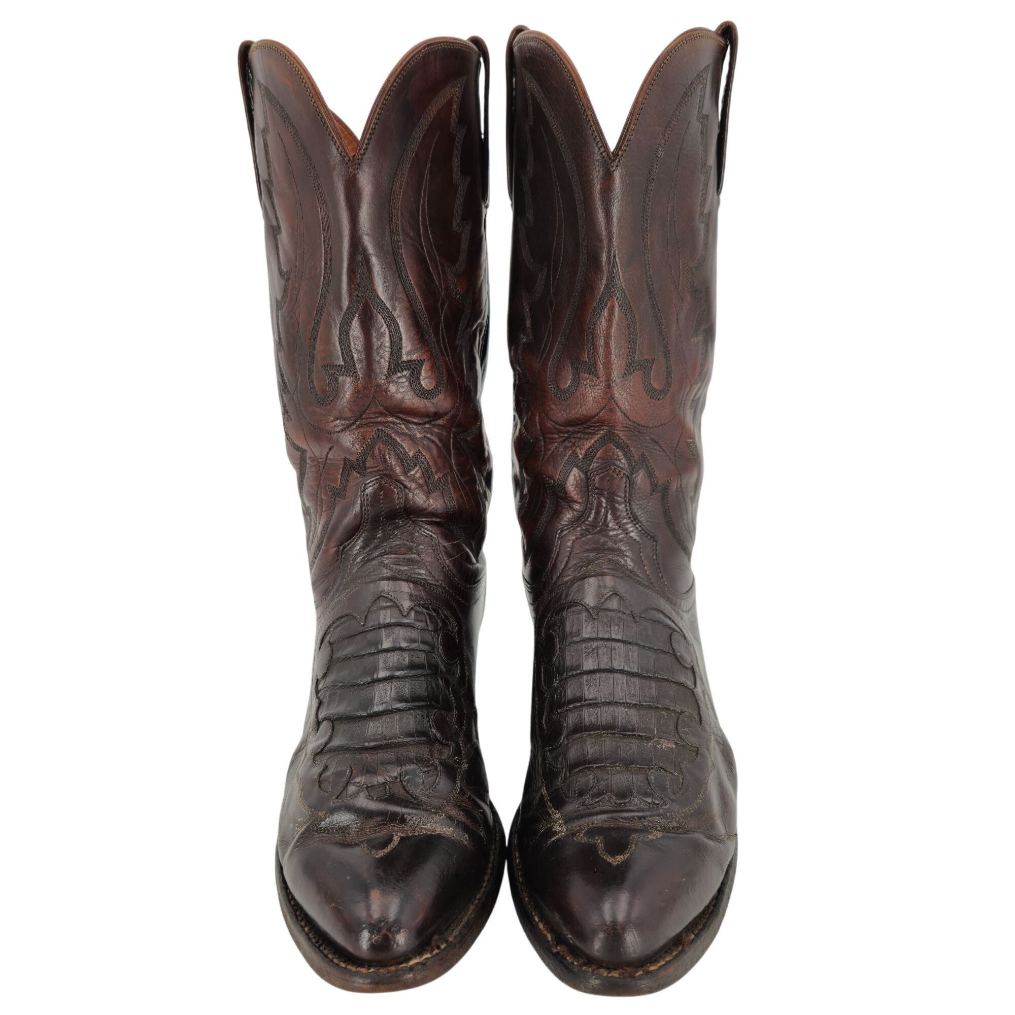 Lucchese Lucchese 1883 Exotic Caiman Crocodile Inlay Cowboy Boots Men Size US 10 / EU 43 - 2 Thumbnail