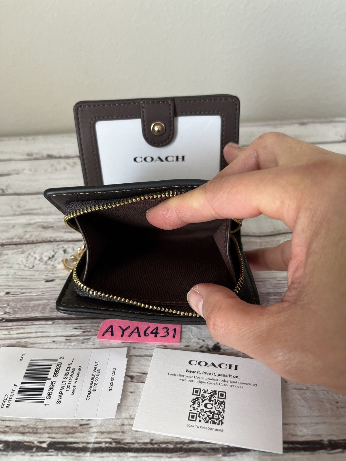 Coach Coa Snap Wallet In Signature Chenille Size ONE SIZE - 7 Thumbnail