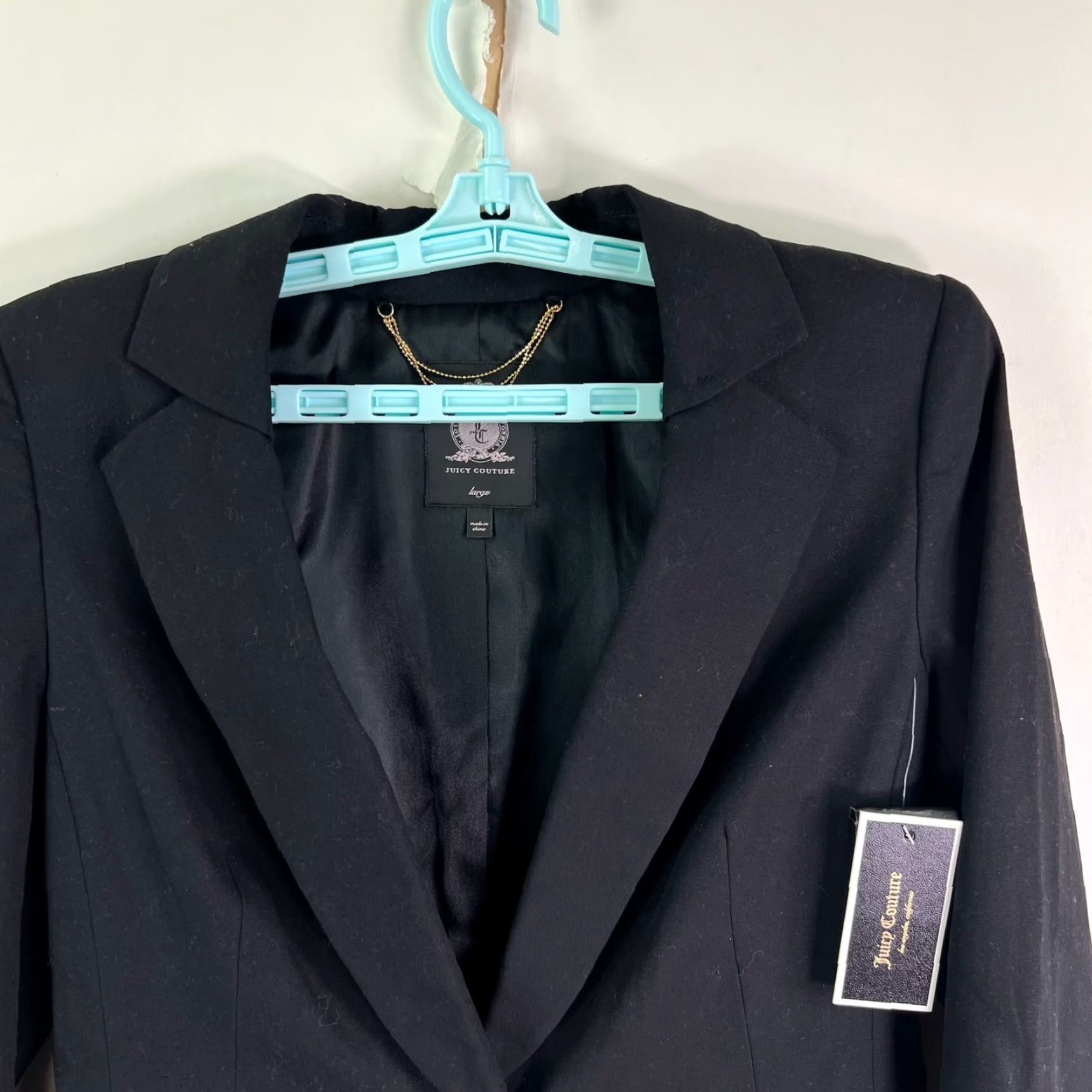 Juicy Couture VINTAGE Juicy Couture Blazer Jacket Women's Size L Black Classic Notch Lapel Mid-Length Tailored Size L / US 10 / IT 46 - 2 Thumbnail