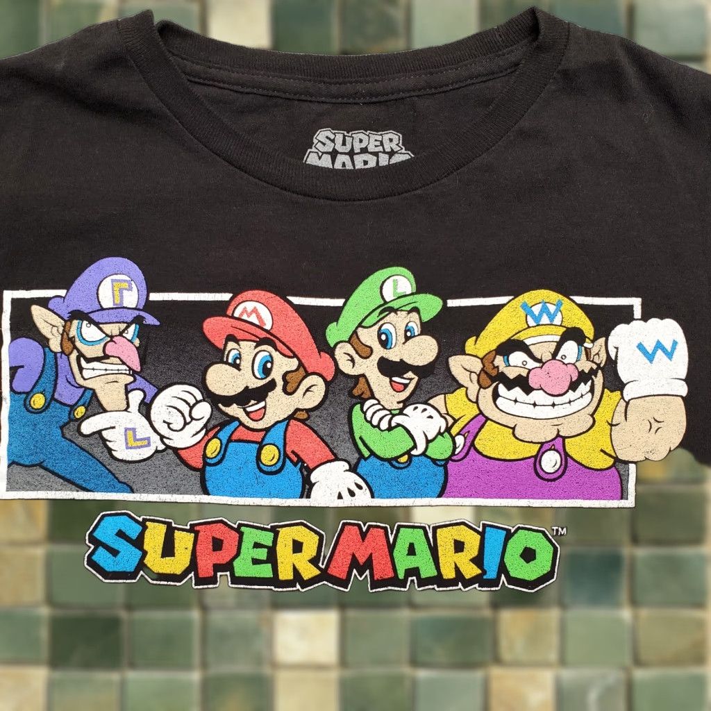 Nintendo Nintendo Shirt Mens XL Black Super Mario Video Game Crewneck TEE Wario Size US XL / EU 56 / 4 - 1 Thumbnail