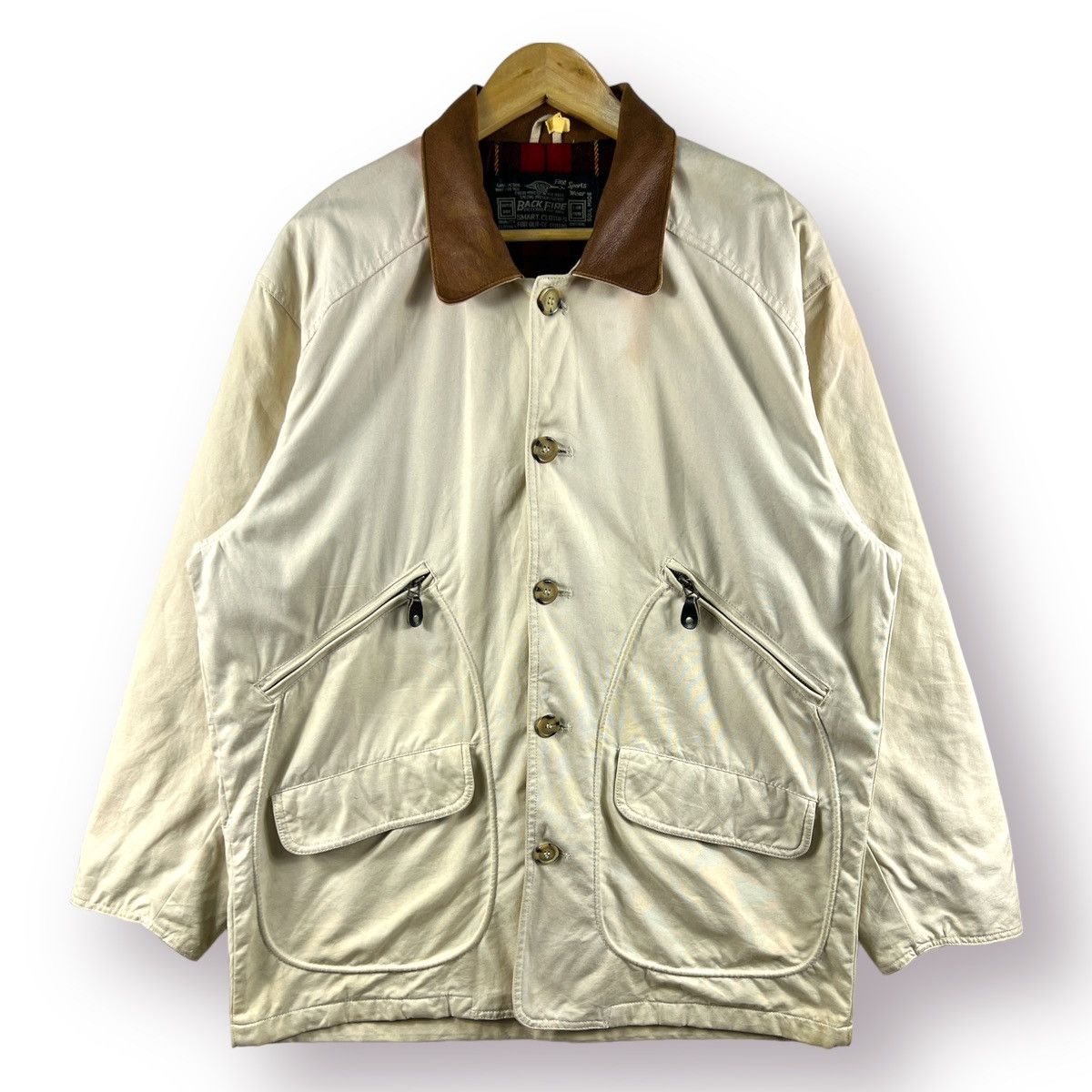 BARNS OUTFITTERS 🔥 BACK FIRE SOUL MADE LEATHER COLLAR BARN JACKET blanket -M Size US M / EU 48-50 / 2 - 1 Thumbnail