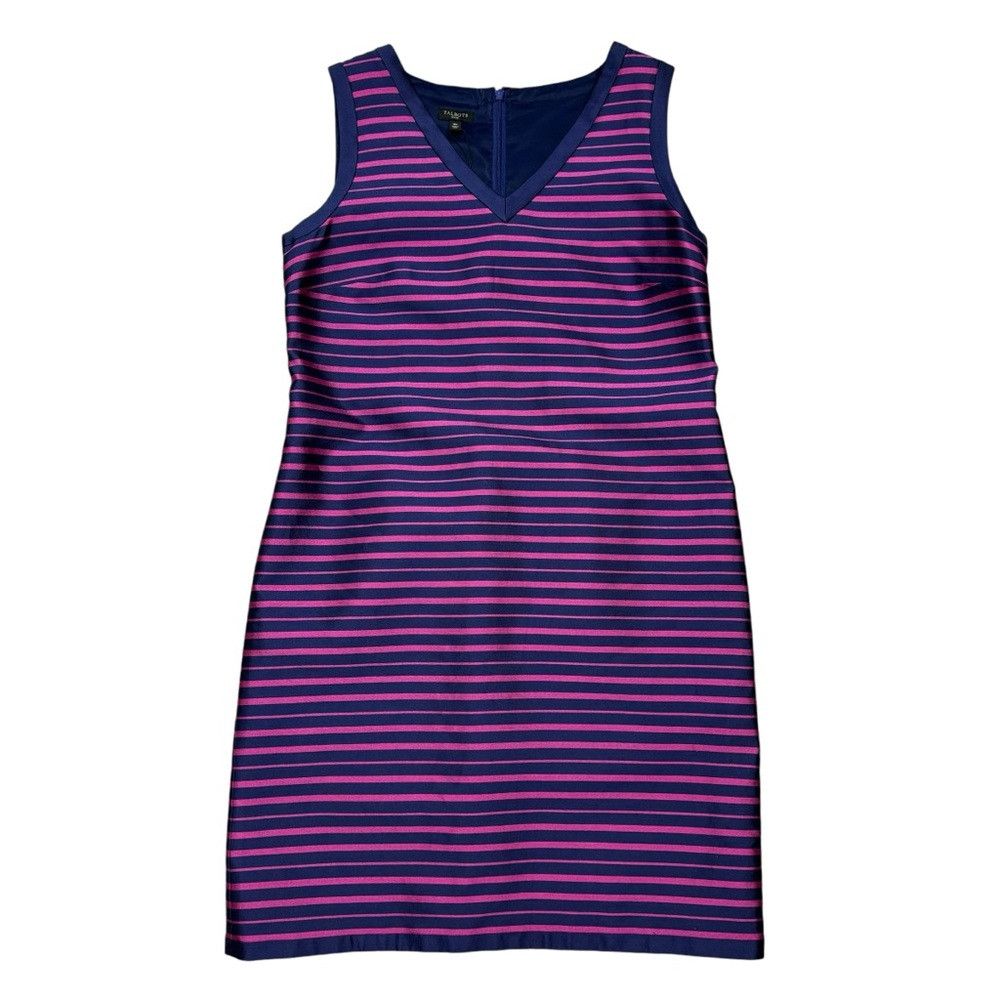 Talbots NWT New $199 Talbots Silk Blend V-Neck Stripe Dress Size 10 Size L / US 10 / IT 46 - 5 Thumbnail