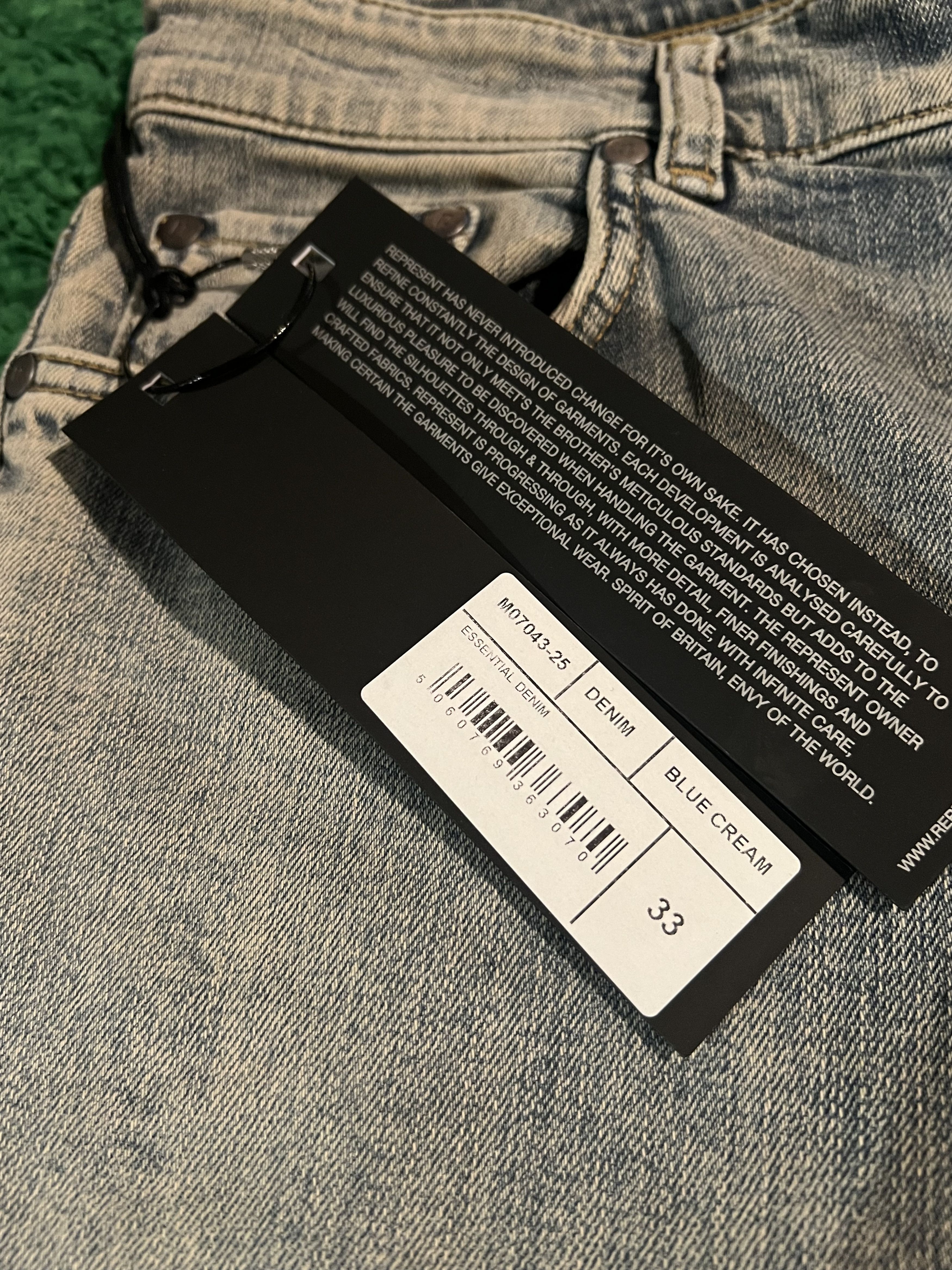 Represent Clo. REPRESENT Essintial Denim Blue Cream W33 NEW Size US 33 - 4 Thumbnail