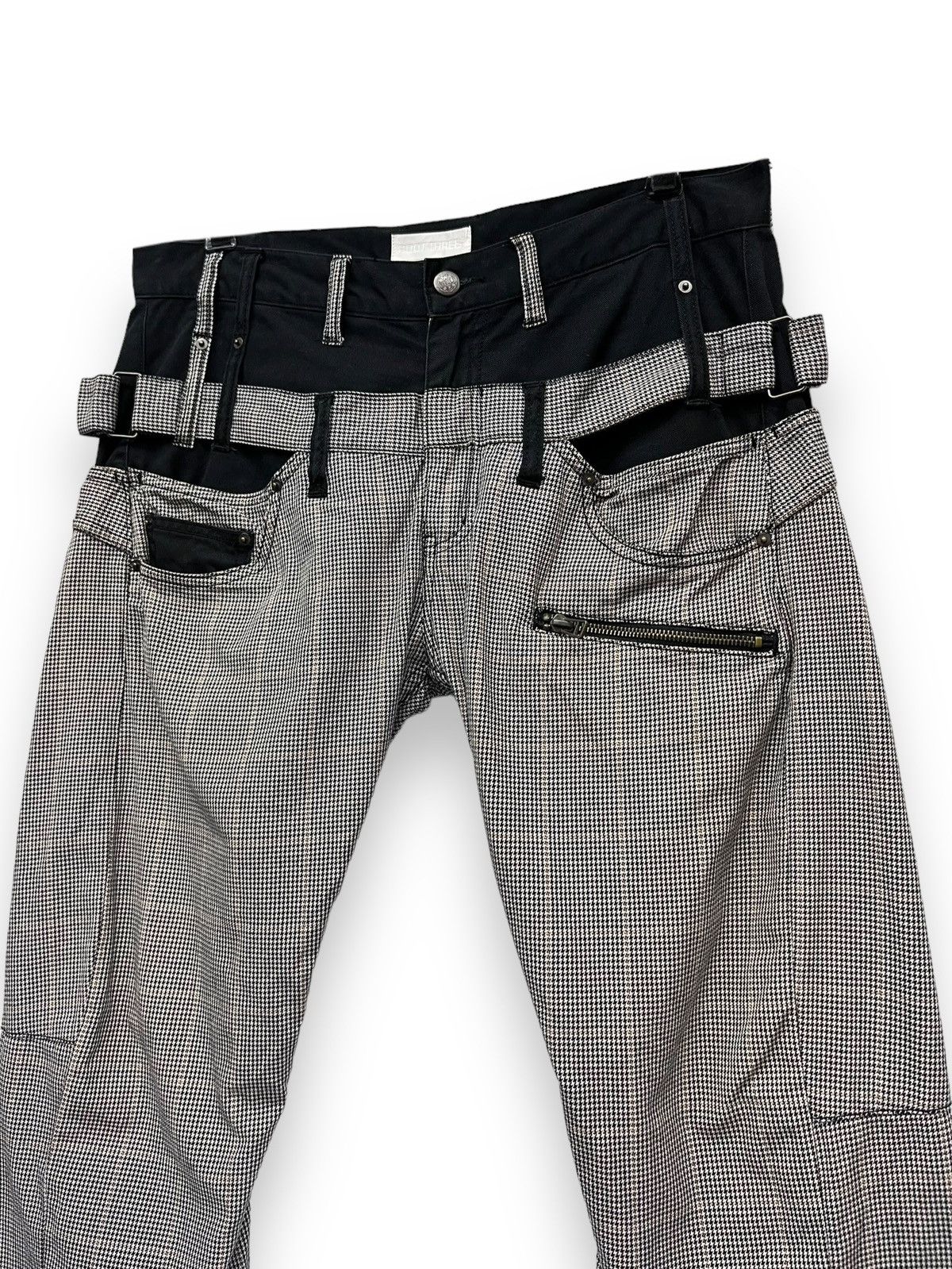 Roots 🔥ROOTTHREE Punk 2 Tone Double Waist Houndstooth Check Pants Size US 32 / EU 48 - 1 Thumbnail