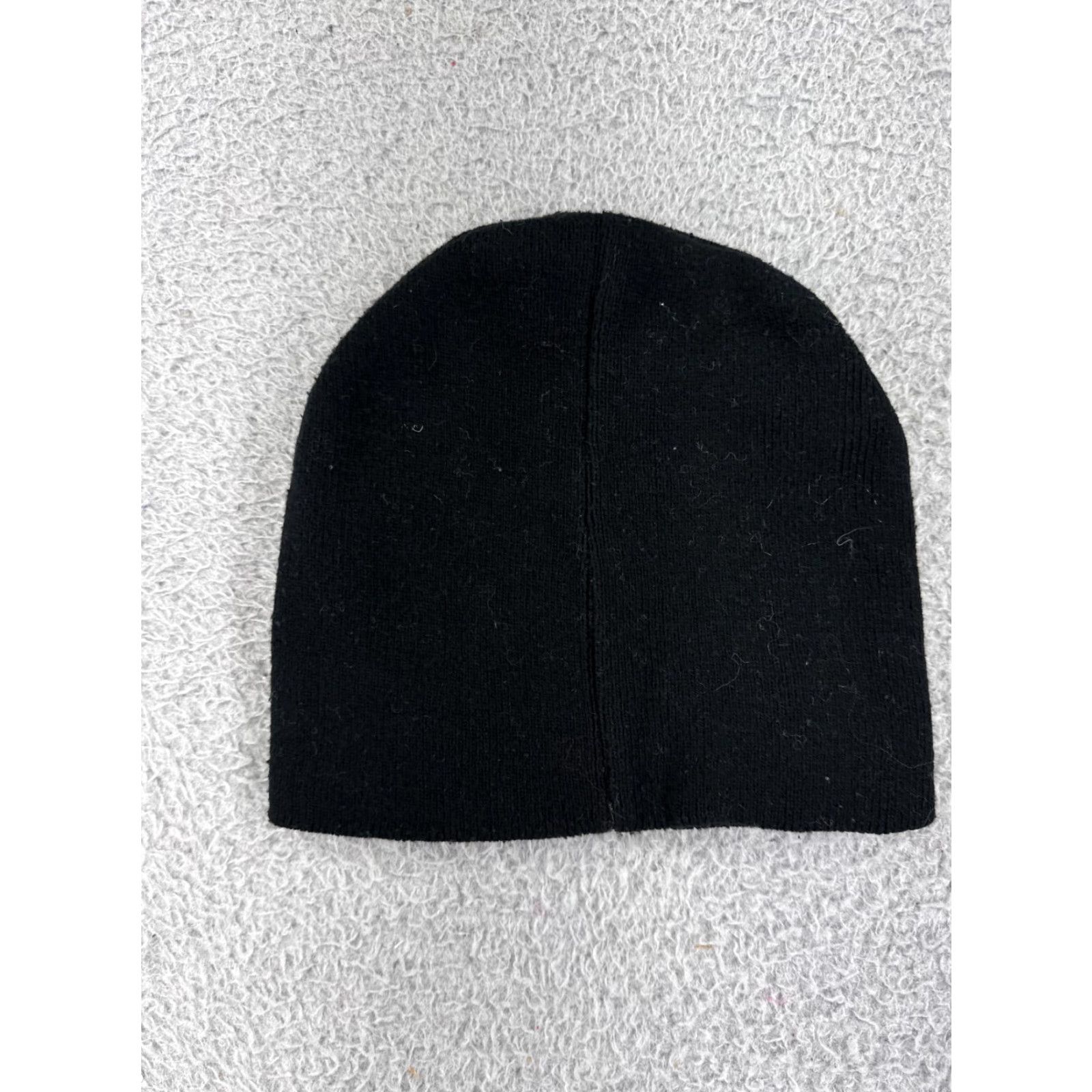 Vintage Black Skull Beanie Hat Men One Size Knit Ski Snowboard Acrylic Size ONE SIZE - 3 Thumbnail