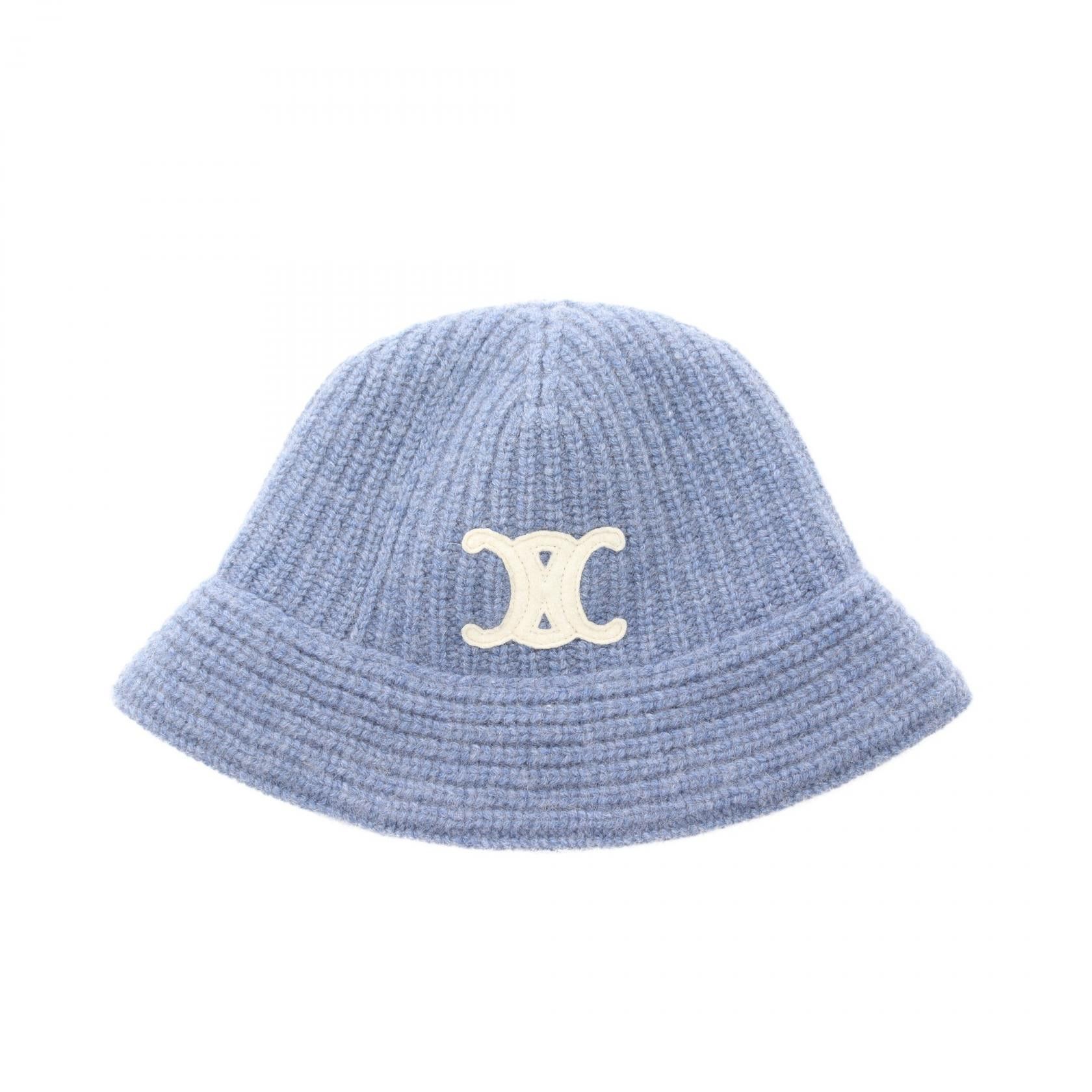 Celine Celine Celine Triomphe Cashmere Hat Natural Material Hats Size ONE SIZE - 1 Thumbnail