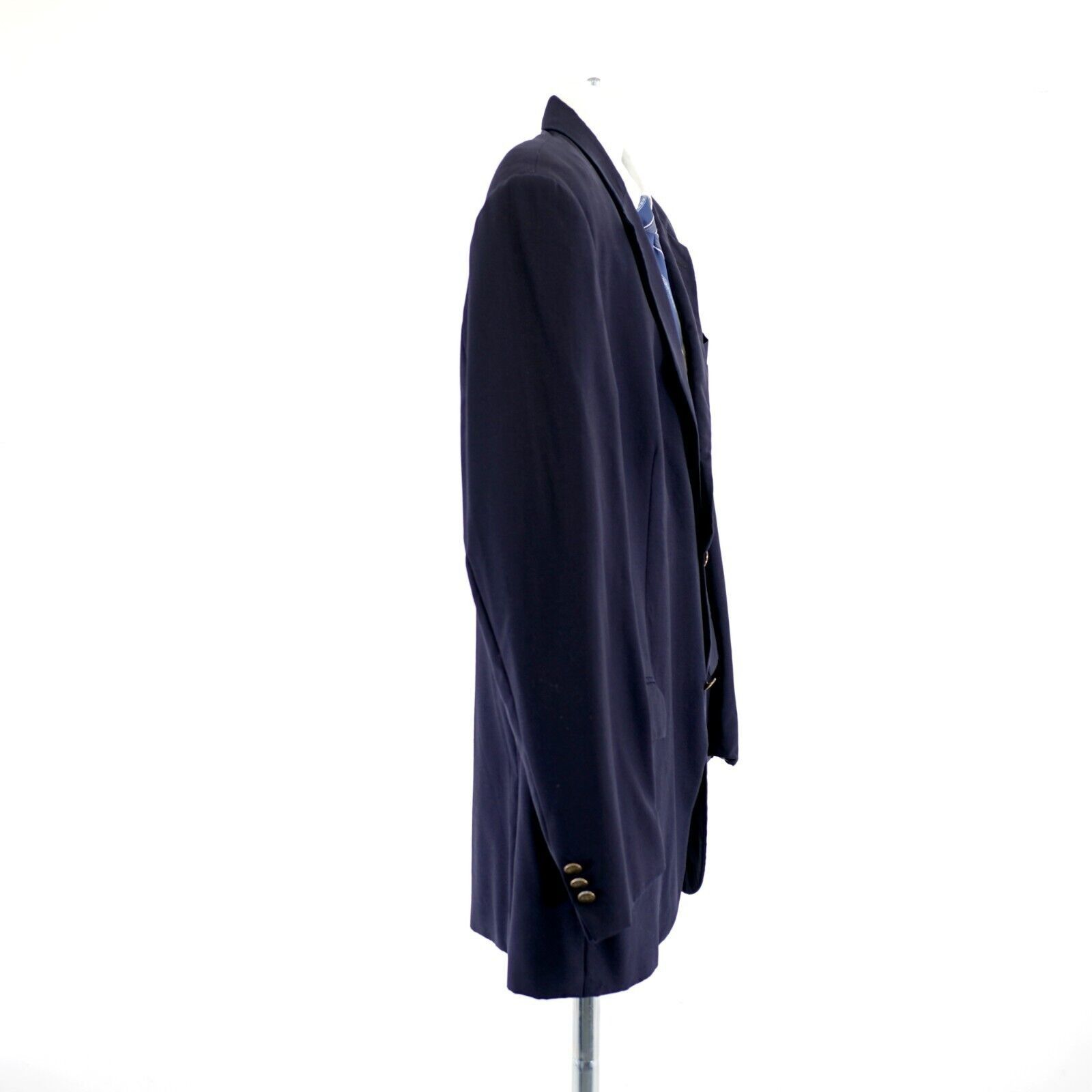 Oscar De La Renta Oscar De La Renta Blue Wool 2 Bronze Button Blazer 42L / Sli Size 38R - 7 Thumbnail
