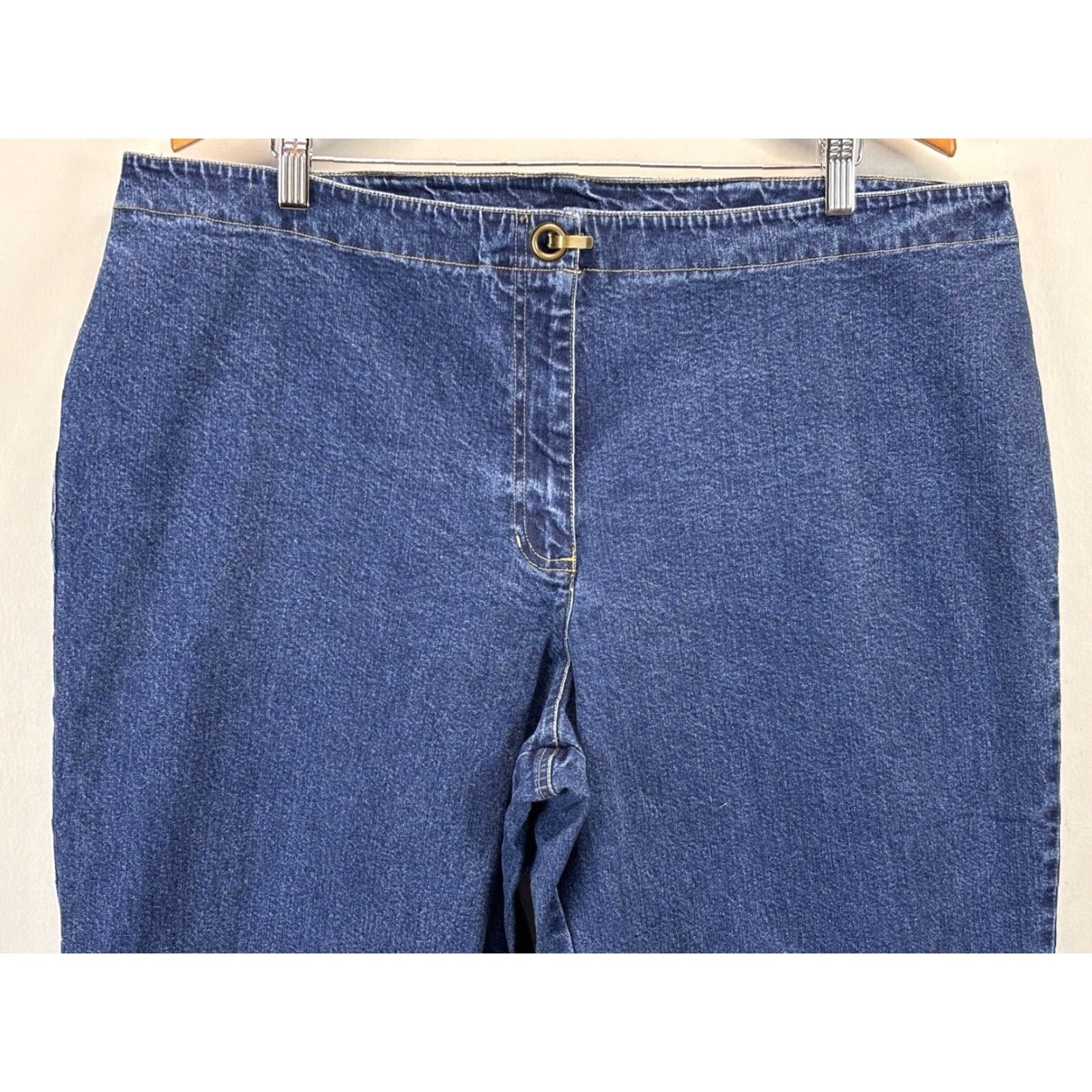 Ralph Lauren VINTAGE Lauren Ralph Lauren Crop Jeans 20W Plus Blue Straight Leg Buckle Women Size 42" / US 20 - 2 Thumbnail