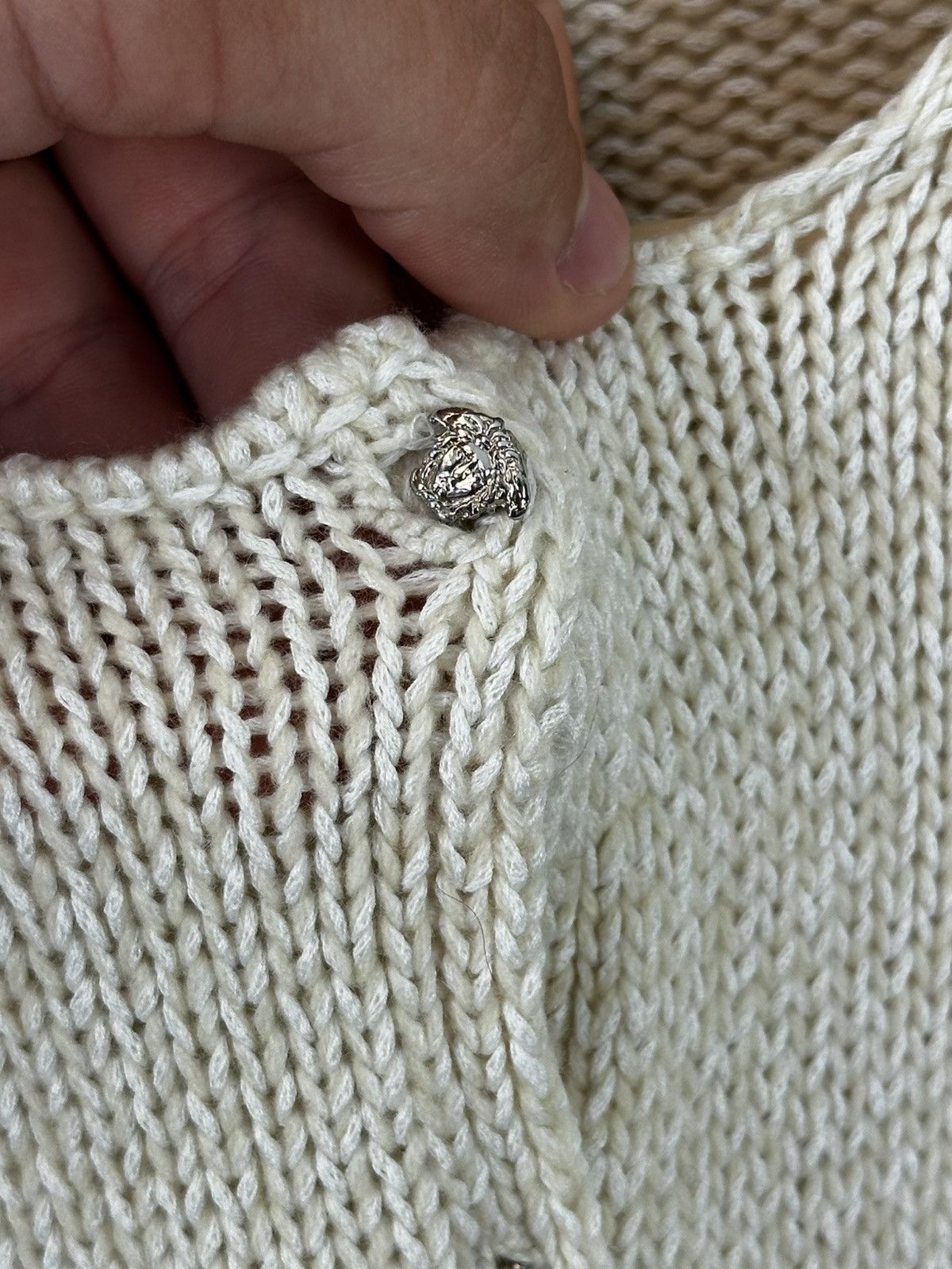 Versace Vintage Gianni Versace Silver Medusa Knit Sweater Size M / US 6-8 / IT 42-44 - 7 Thumbnail