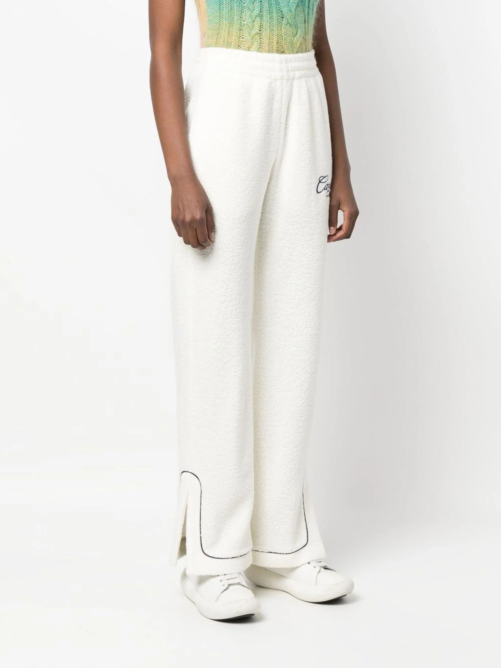 Casablanca White Caza Embroidered Logo Terry Track Pants Size 30" / US 8 / IT 44 - 3 Thumbnail