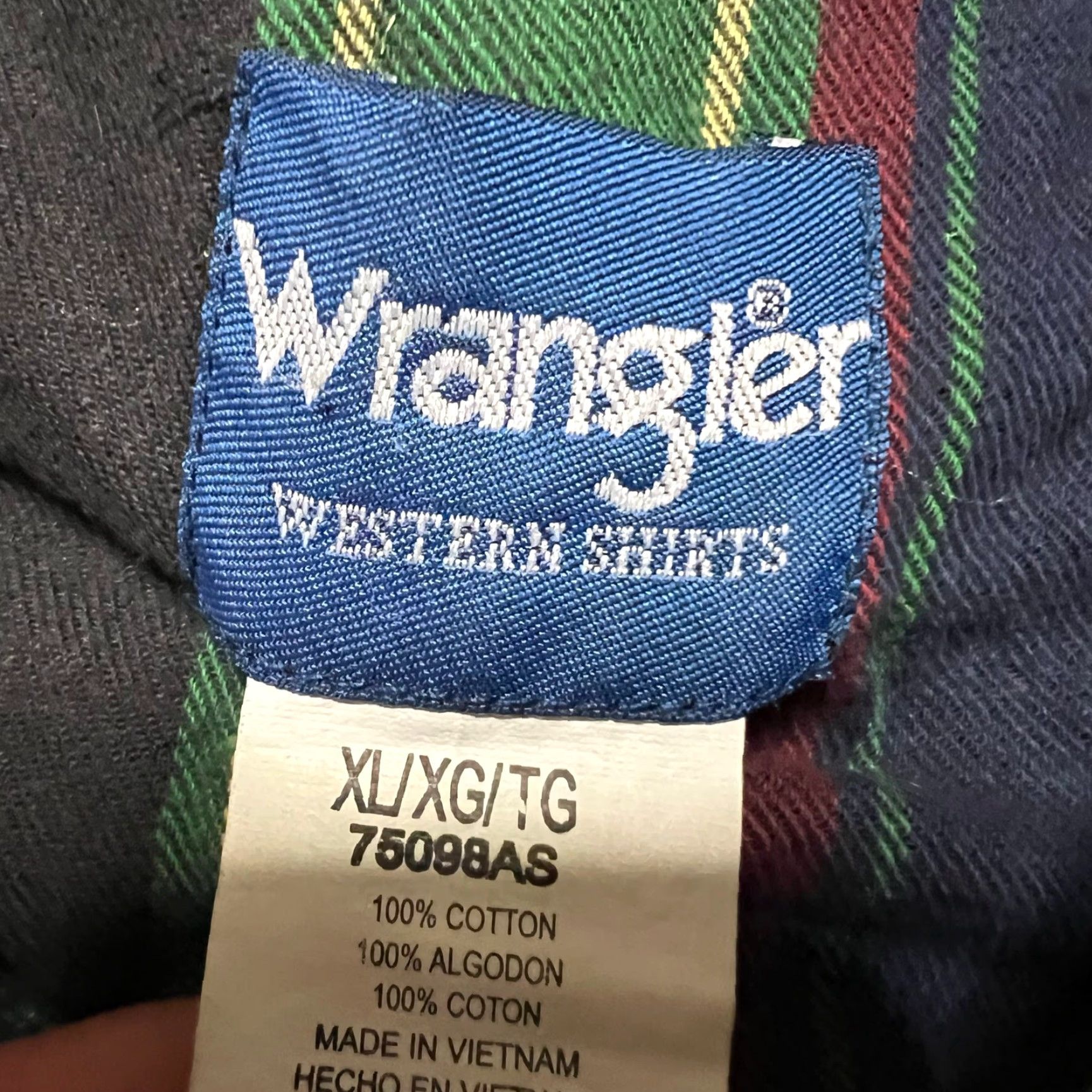 Wrangler VINTAGE Wrangler Shirt Western Pearl Snap Plaid Flannel Long Sleeve Mens XL Green Size US XL / EU 56 / 4 - 6 Thumbnail