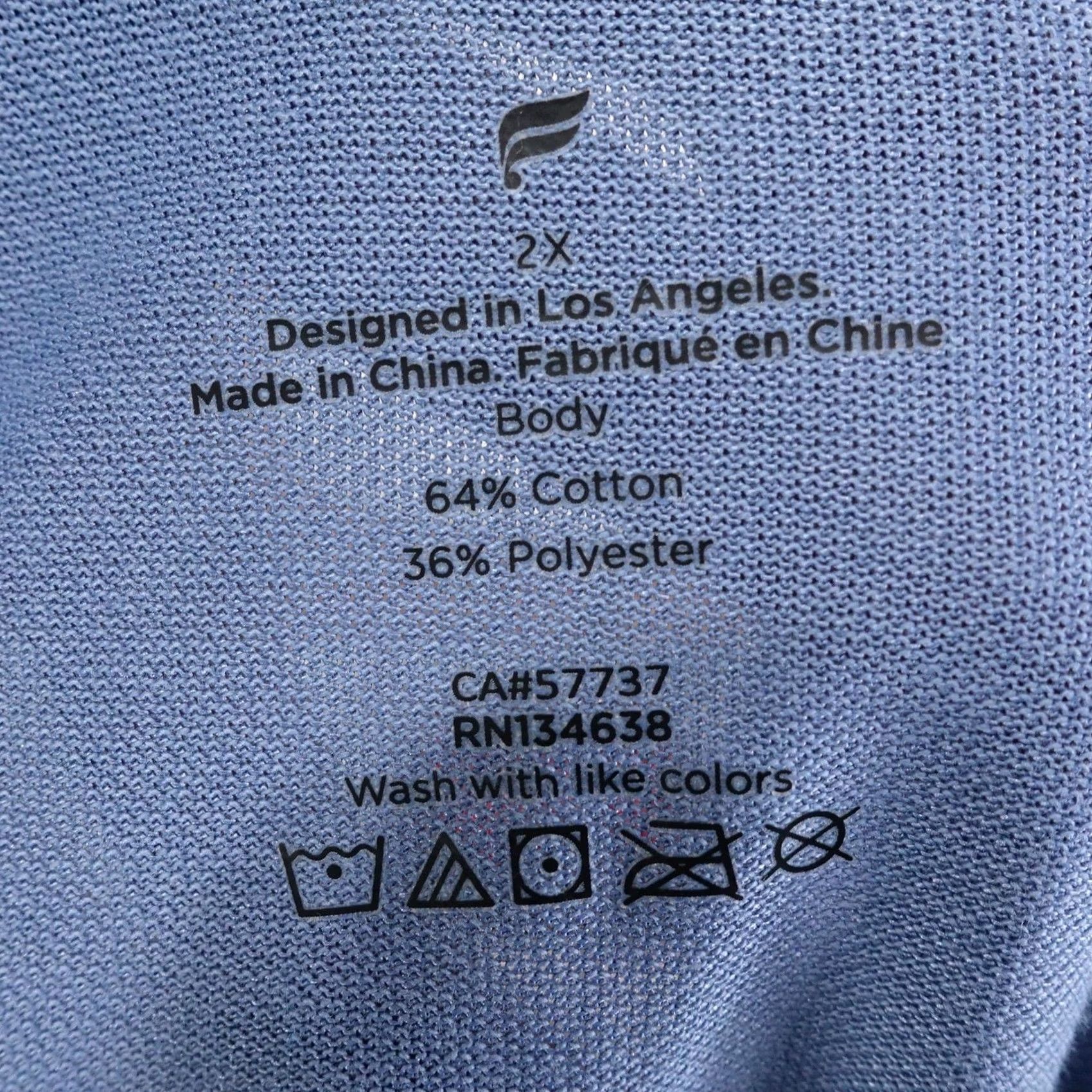 Fabletics Fabletics Polo Shirt Mens 2XL Blue Tagless Collared Short Sleeve Solid Knit Embroidered Casual Size US XXL / EU 58 / 5 - 5 Thumbnail