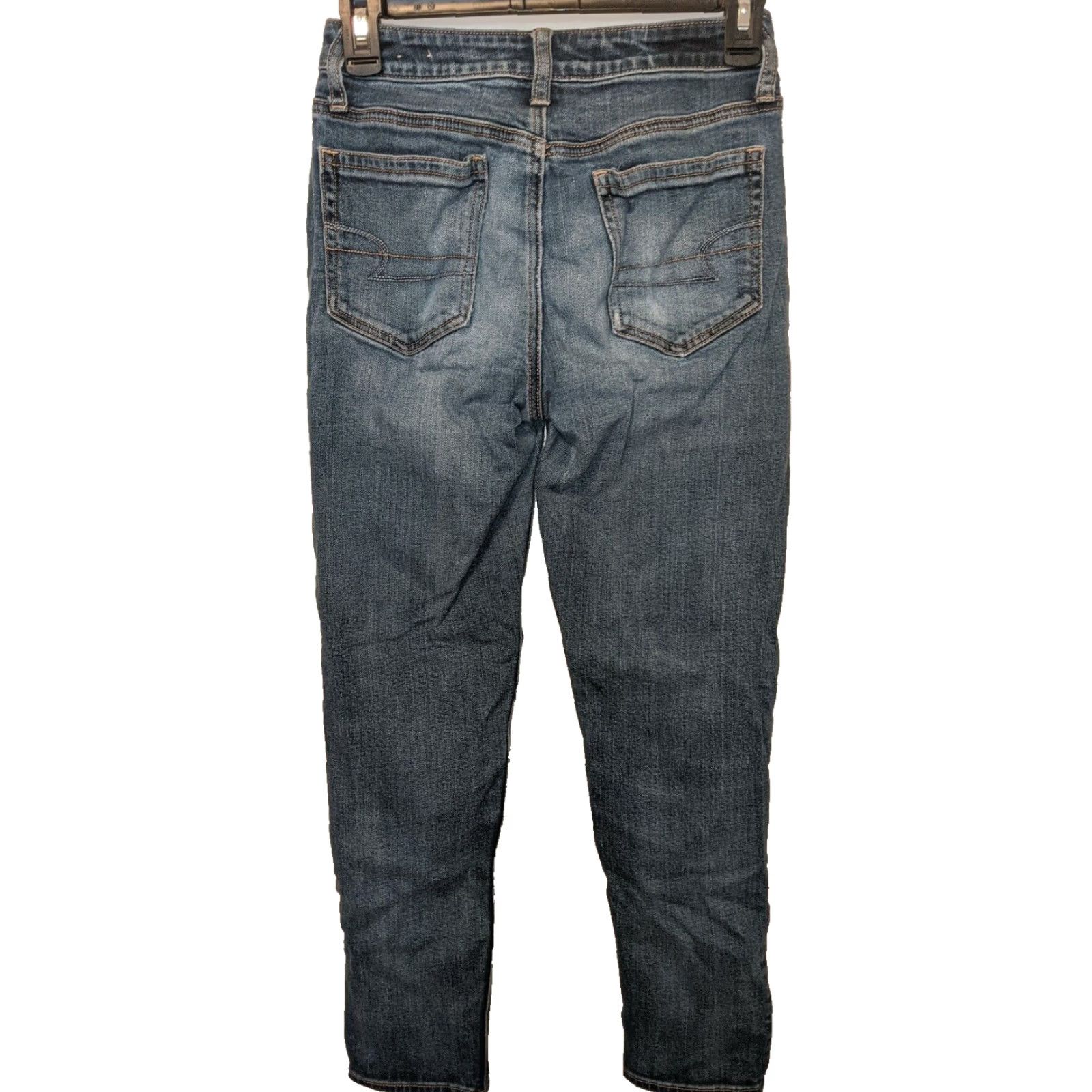 American Eagle Outfitters VINTAGE American Eagle Outfitters Jeans Crop Cropped High Rise Skinny 0 Womens 24 Inseam 25 Blue Denim 99% cotton 1% elastane N/A Size 25" / US 0 / IT 36 - 2 Thumbnail