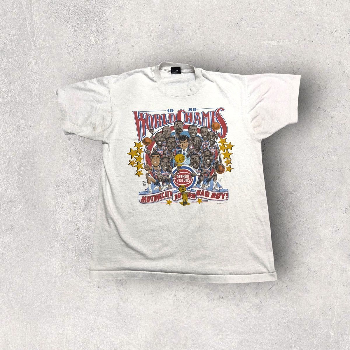 NBA × Salem Sportswear × Vintage Vintage Detroit Pistons 1989 NBA Champions tee Size US XL / EU 56 / 4 - 1 Thumbnail