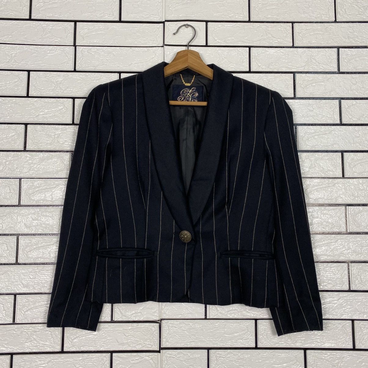Japanese Brand 📌Cropped Striped Design Button Jacket Karl Kani Size US M / EU 48-50 / 2 - 2 Thumbnail