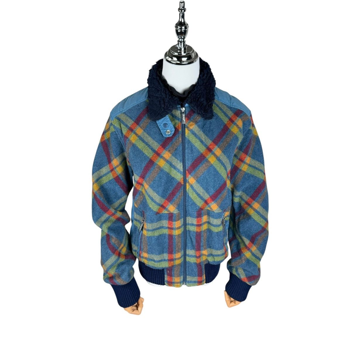 Japanese Brand ☀️POP ENGLAND SHADOW PLAIDS BOMBER JACKET Size S / US 4 / IT 40 - 2 Thumbnail