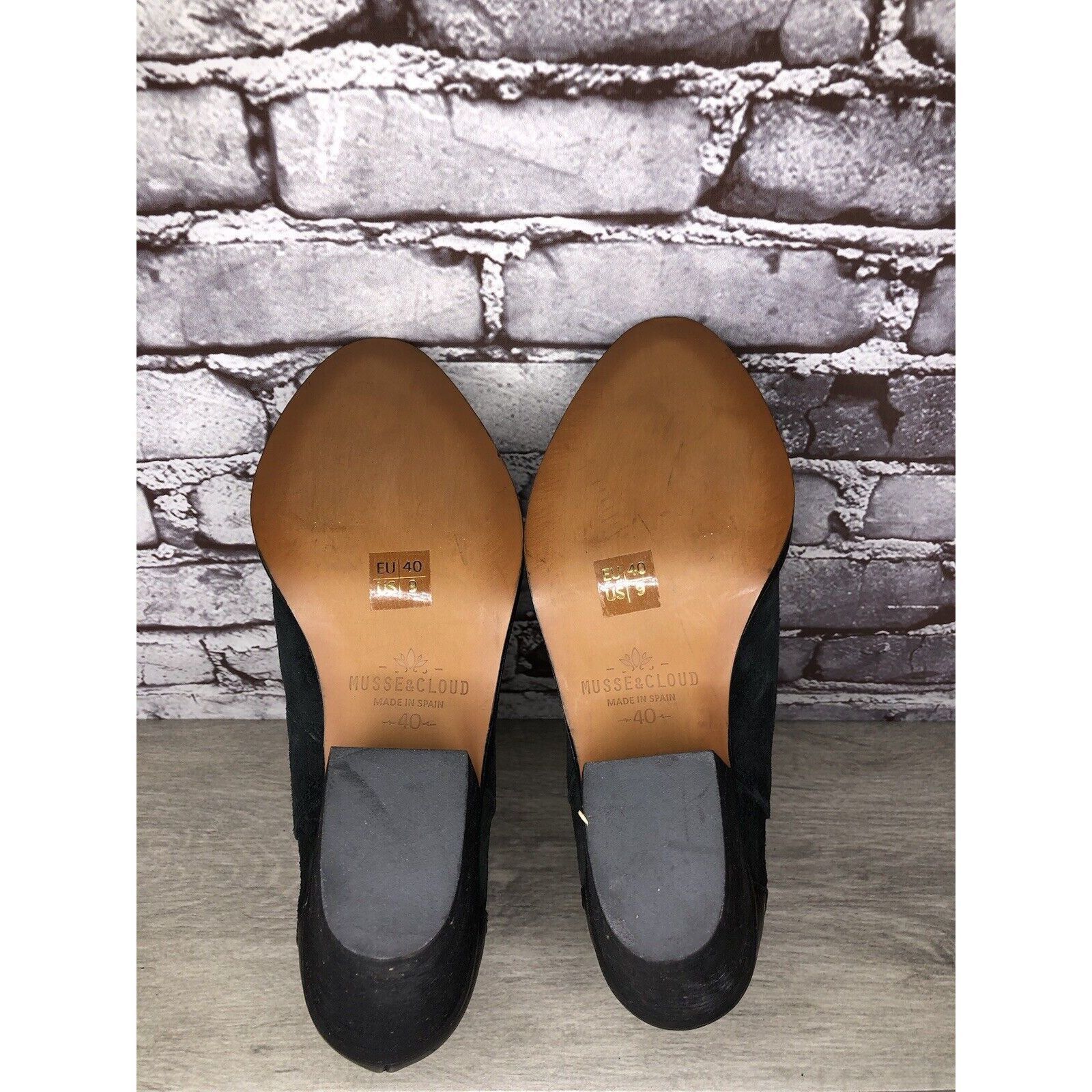 Other Musse & Cloud Black Suede Leather Chelsea Block Heel Boots W Size US 10 / IT 40 - 9 Thumbnail