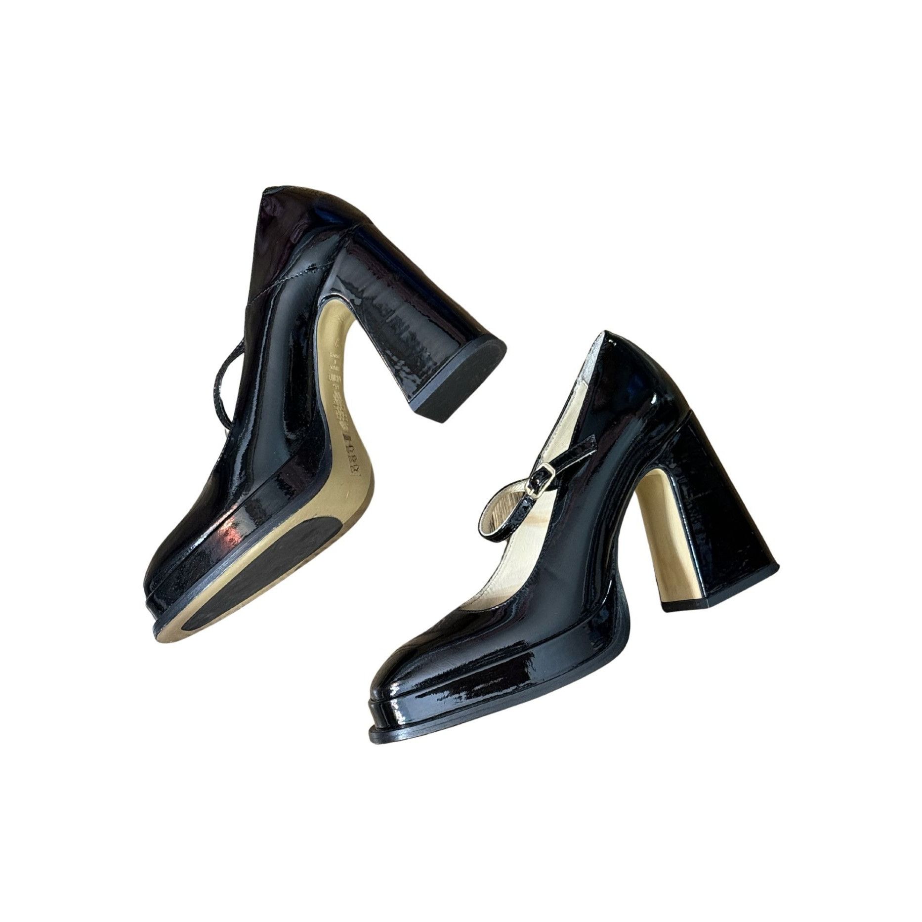 Other Souliers Martinez CASILDA Black Leather Mary Jane Pumps EUC Size US 7 / IT 37 - 2 Thumbnail