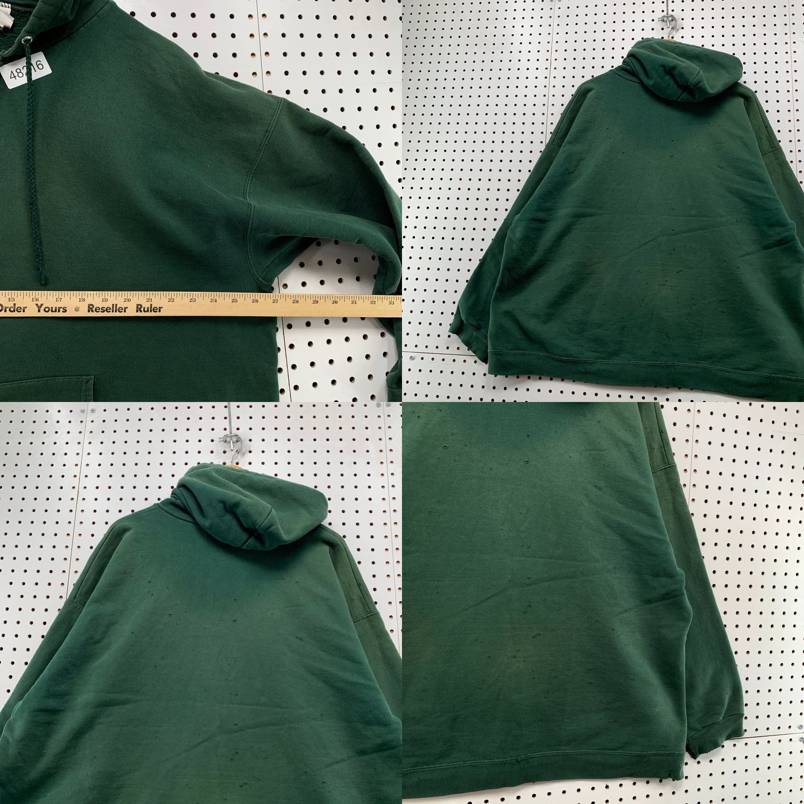 Hanes VINTAGE Hanes Hoodie Sweatshirt Mens 2XL Faded Green Full Zip Fleece Size US XXL / EU 58 / 5 - 9 Thumbnail
