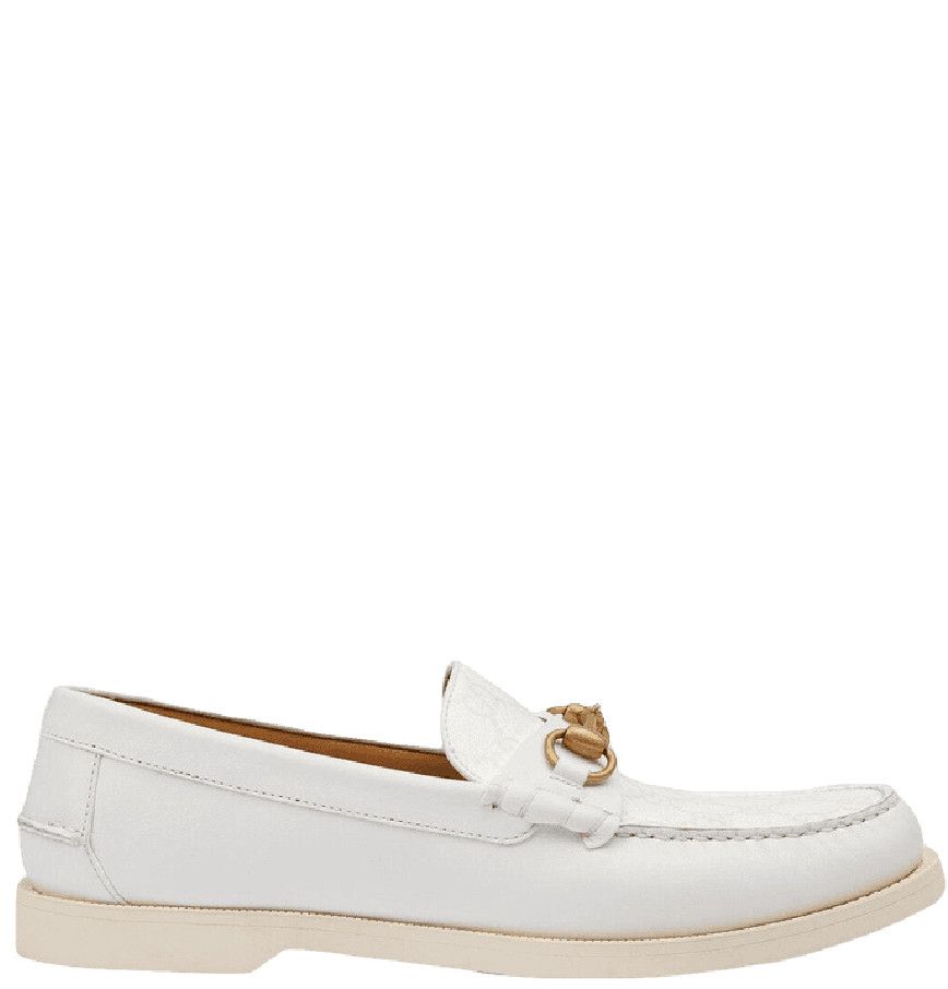 Gucci oc11z526 Men's Loafers Shoes With Horsebit in White Size US 7.5 / EU 40-41 - 1 Thumbnail