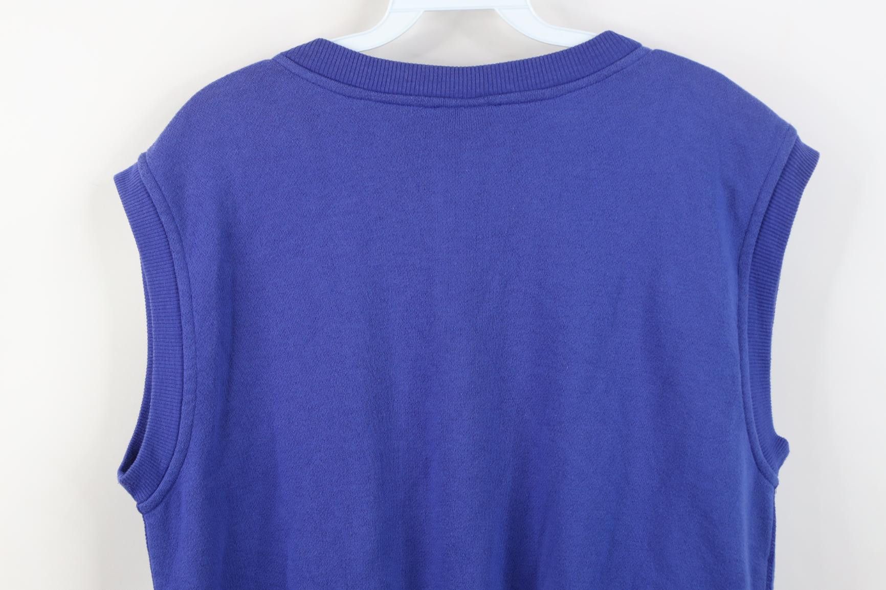 Vintage Vintage 90s Streetwear Blank French Terry Sweater Vest Blue Size US M / EU 48-50 / 2 - 10 Thumbnail
