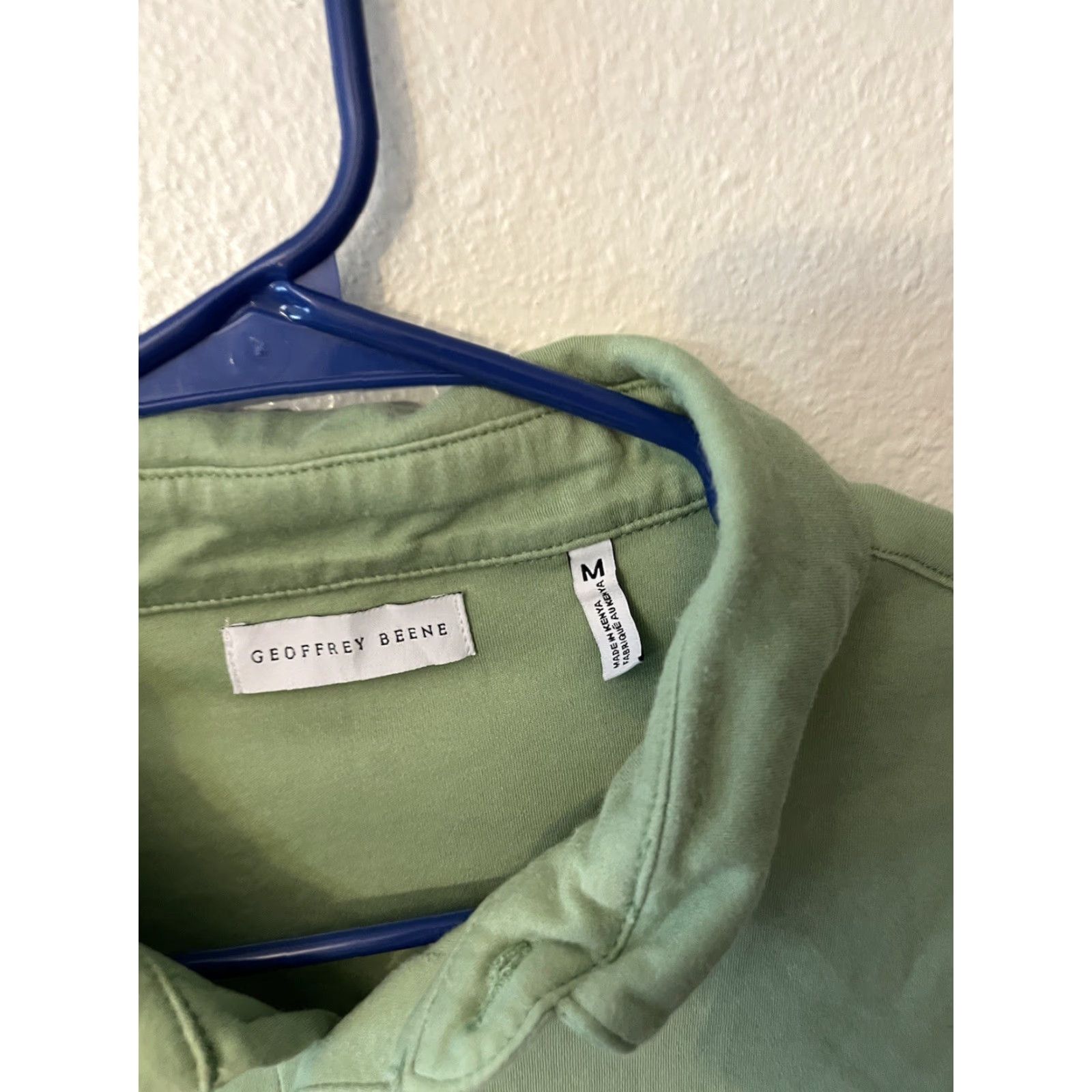 Vintage Mens Green Geoffrey Beene Soft Button Down Shirt Sleeve Collar Tee New Sz Medium Size US M / EU 48-50 / 2 - 2 Thumbnail