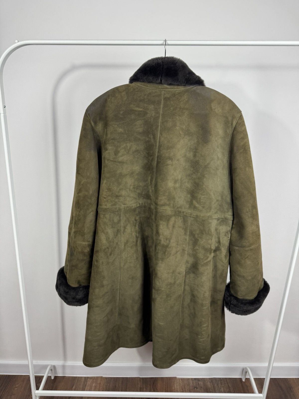 Other Vintage Shearling Suede Coat Fur Collar Lined Jacket XXL Size XXL / US 16-18 / IT 52-54 - 14 Thumbnail