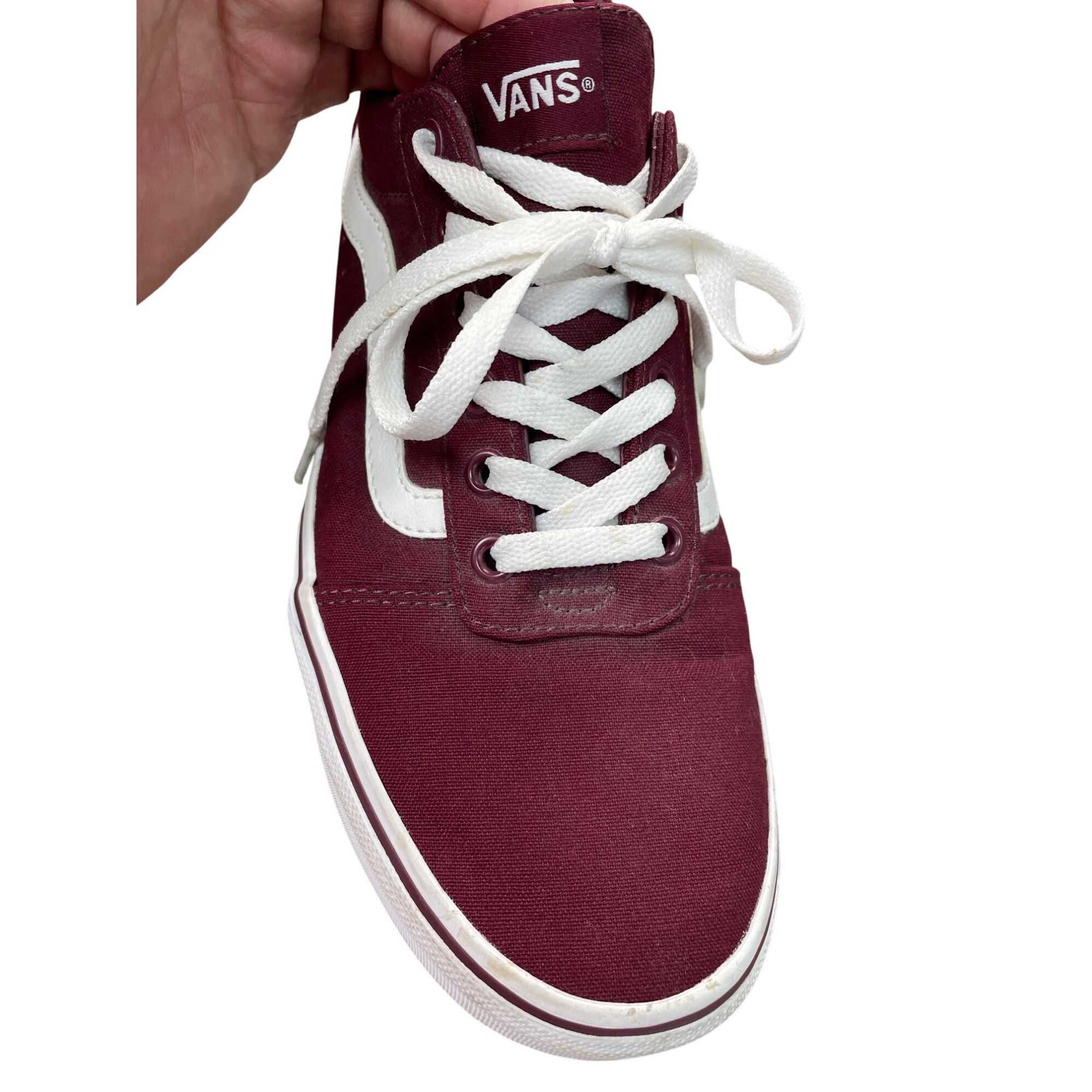 Vans Vans Womens Old Skool Burgundy/White Canvas skate Sneakers S Size US 10 / IT 40 - 14 Thumbnail